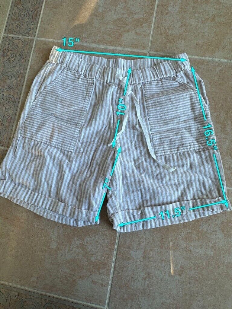 Designer J. Jill Tan Beige Pull-On Cuffed Cotton Shorts Relaxed S Size 28" / US 6 / IT 42 - 7 Thumbnail