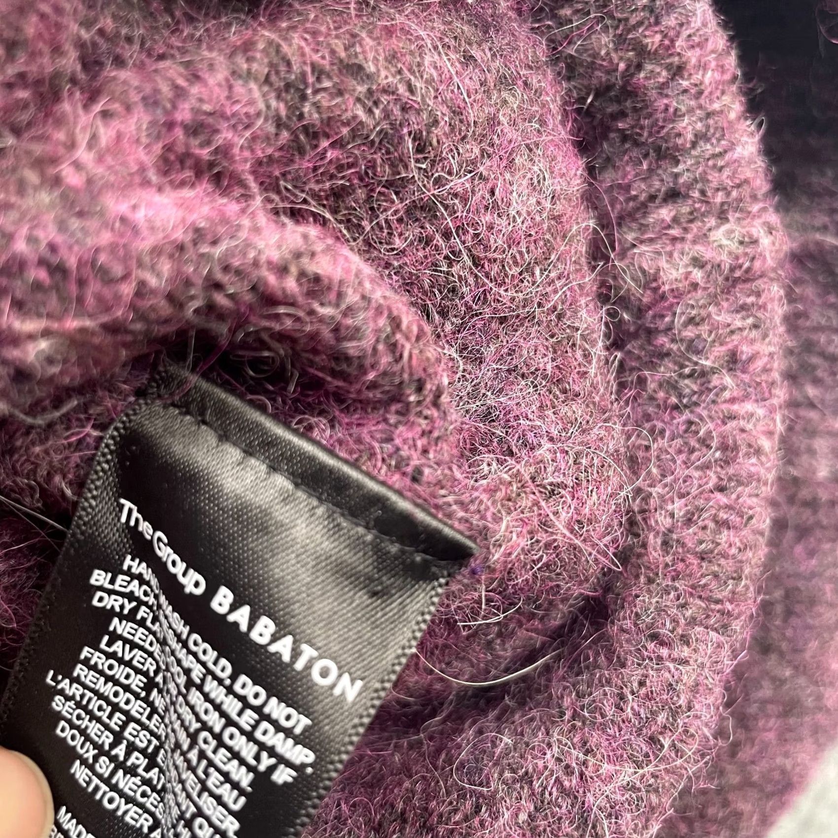 Vintage Babaton Sweater Womens M Purple Alpaca Blend Tight-Knit Crew Long Sleeve Size M / US 6-8 / IT 42-44 - 5 Thumbnail
