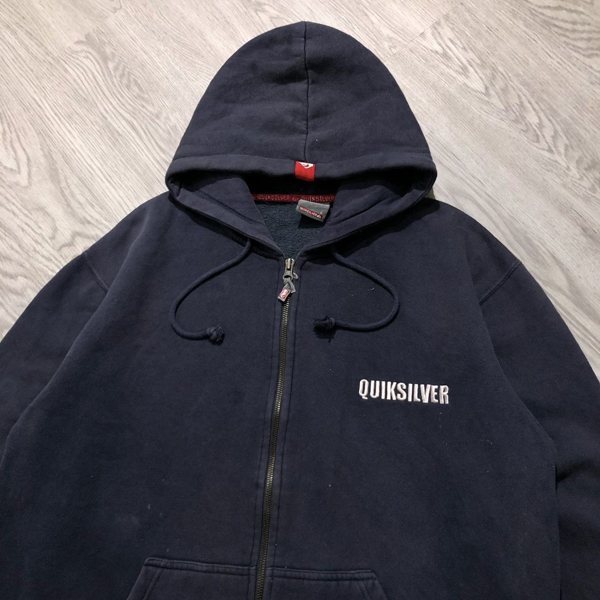 Quiksilver 2000s Quiksilver Boardriding Big Logo Ziphoodie Navy Size US XL / EU 56 / 4 - 8 Thumbnail