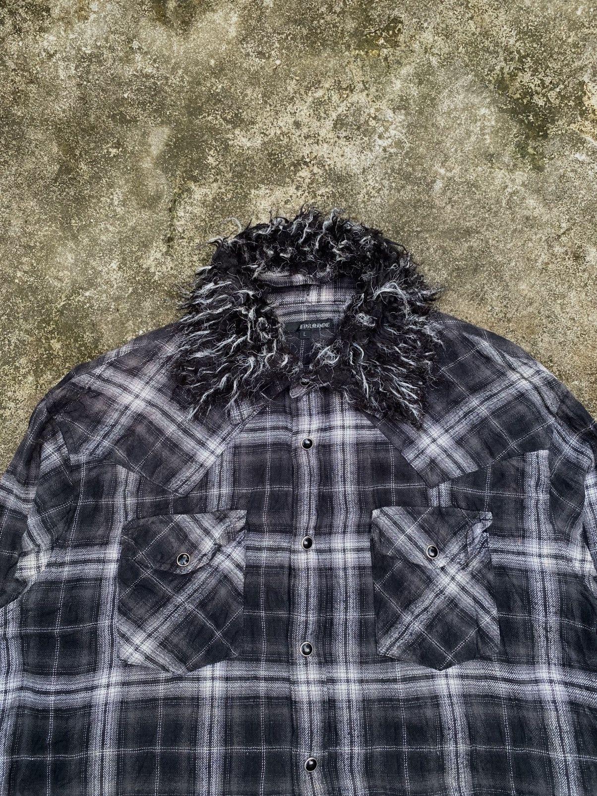 If Six Was Nine JAPANESE BRAND FUR LGB PLAID BUTTON UP SHIRT Size US L / EU 52-54 / 3 - 2 Thumbnail