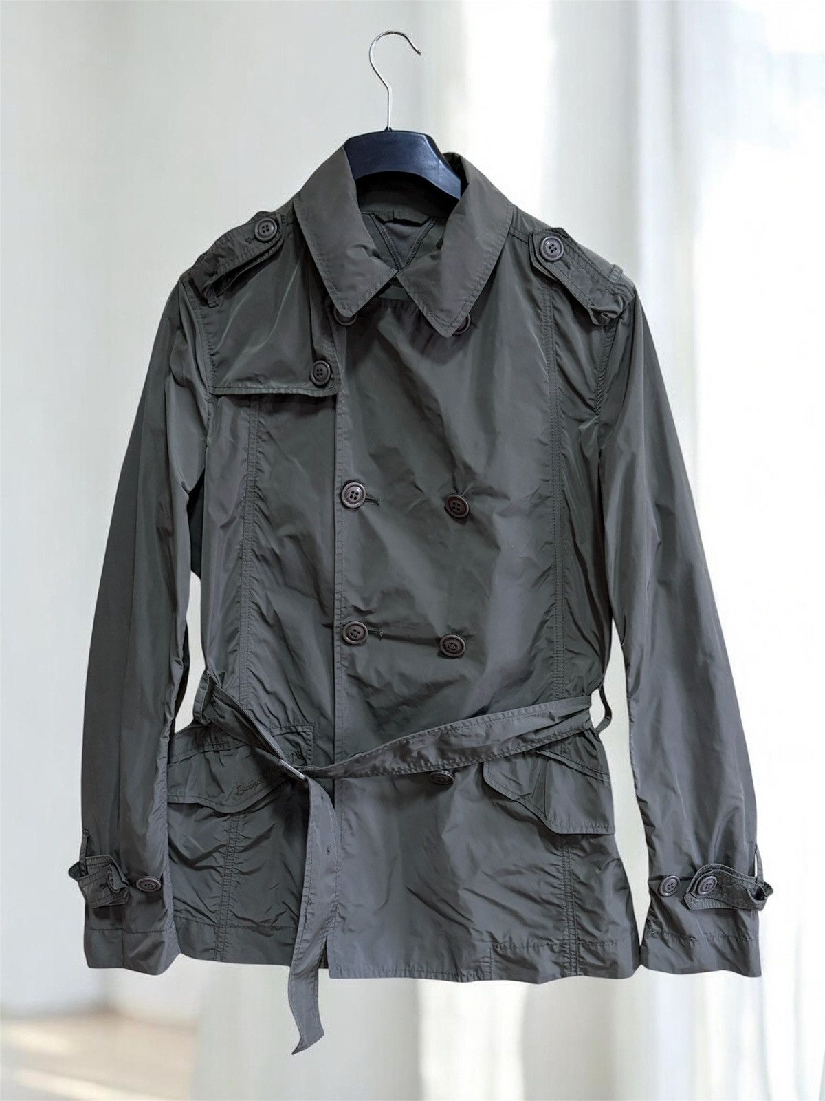 Diesel Diesel Green Double-Breasted Trench Coat M Light Windbreaker Size M / US 6-8 / IT 42-44 - 1 Thumbnail