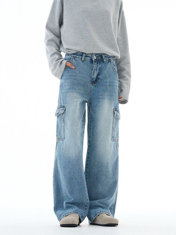 Japanese Brand Retro street multi-pocket patchwork distressed work jeans Size US 32 / EU 48 - 1 Thumbnail
