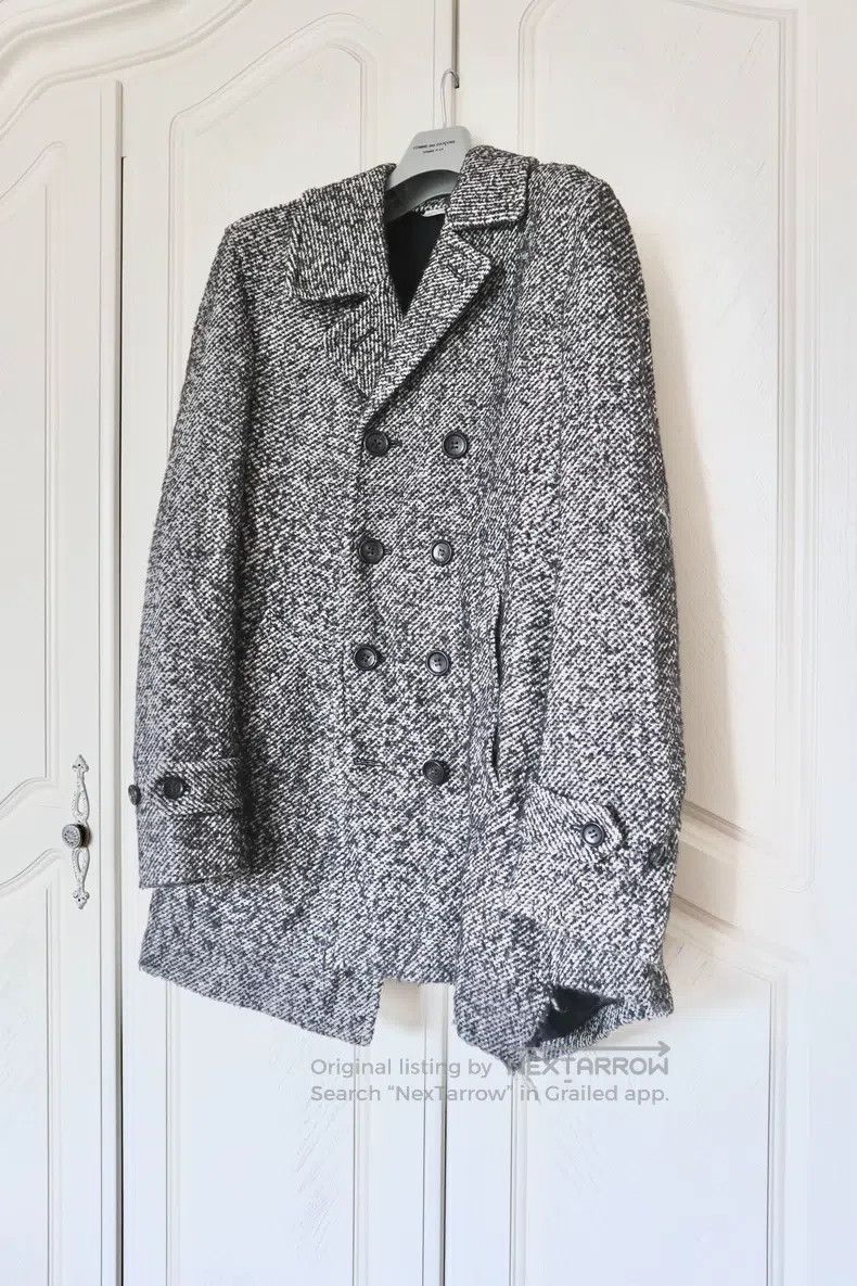 Comme des Garcons Comme Des Garcons Gray snowflake knit diagonal cut coat Size US S / EU 44-46 / 1 - 6 Thumbnail