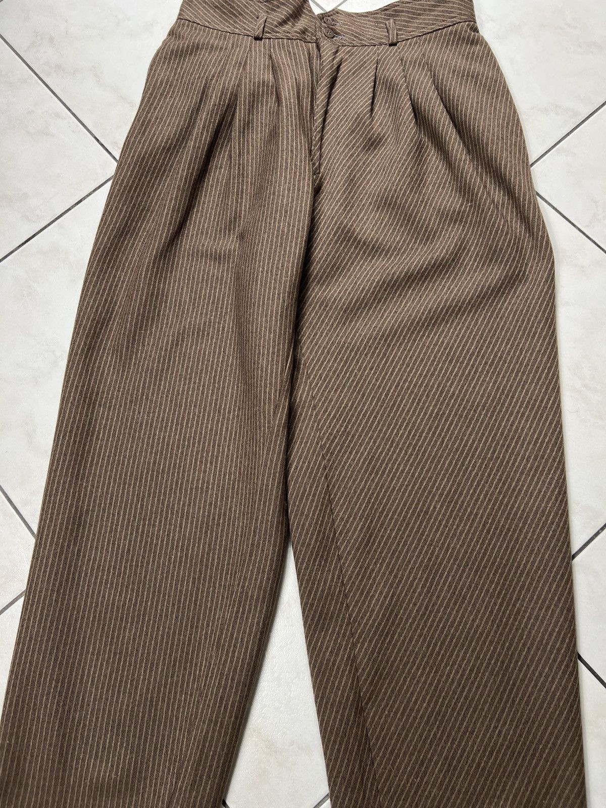 Vintage Vintage 60s Ettore Massari italian wool striped crease pants Size US 34 / EU 50 - 4 Thumbnail