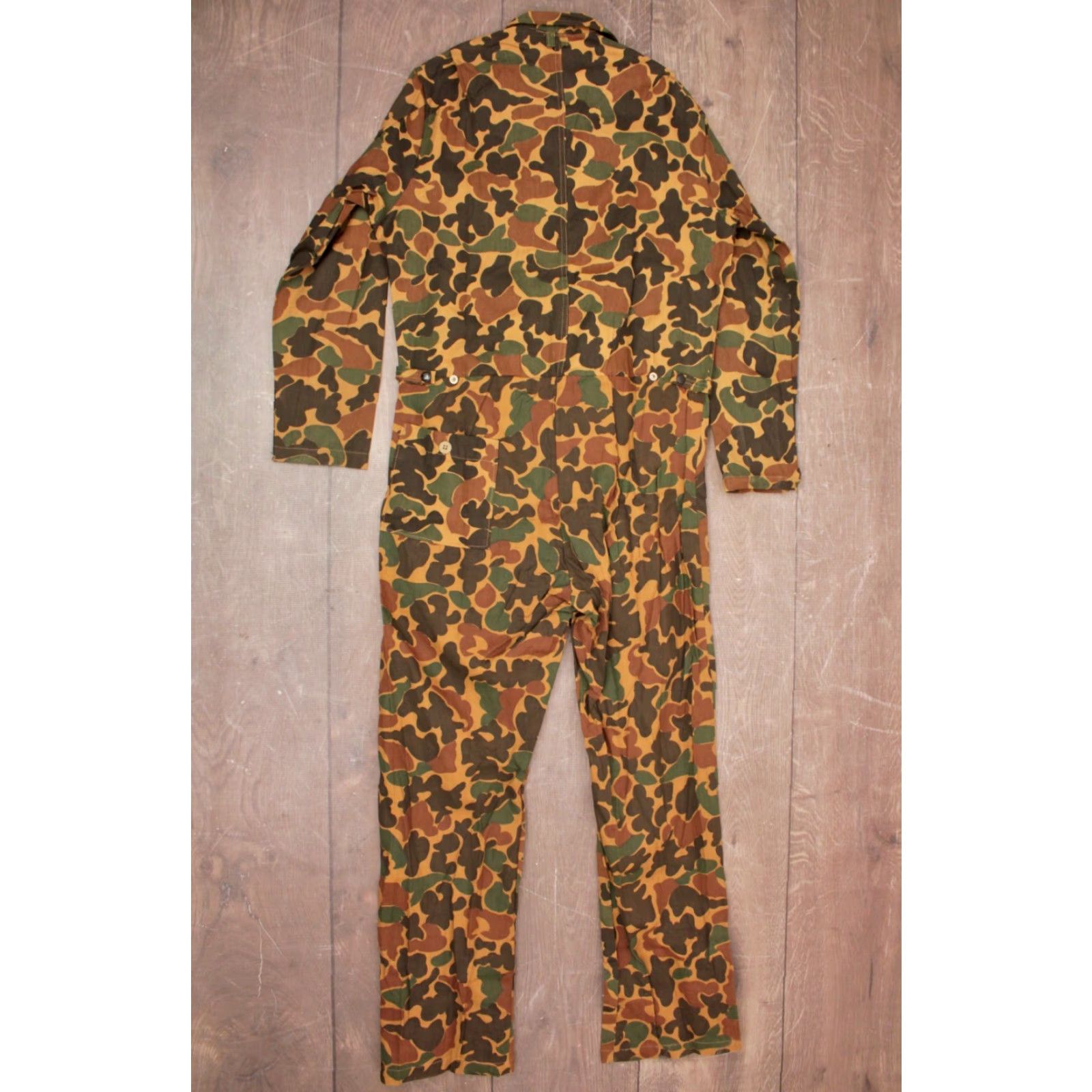 Vintage VINTAGE Mens Camouflage Duck Hunter Coveralls 70s Size M Green Cotton Inseam 30.5 Size US 31 - 2 Thumbnail