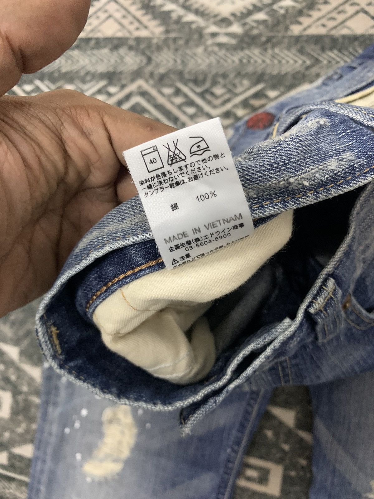 Edwin 🔥FLARE🔥EDWIN 503 BLUE TRIP DISTRESSED SPLASH PAINT Size US 32 / EU 48 - 10 Thumbnail
