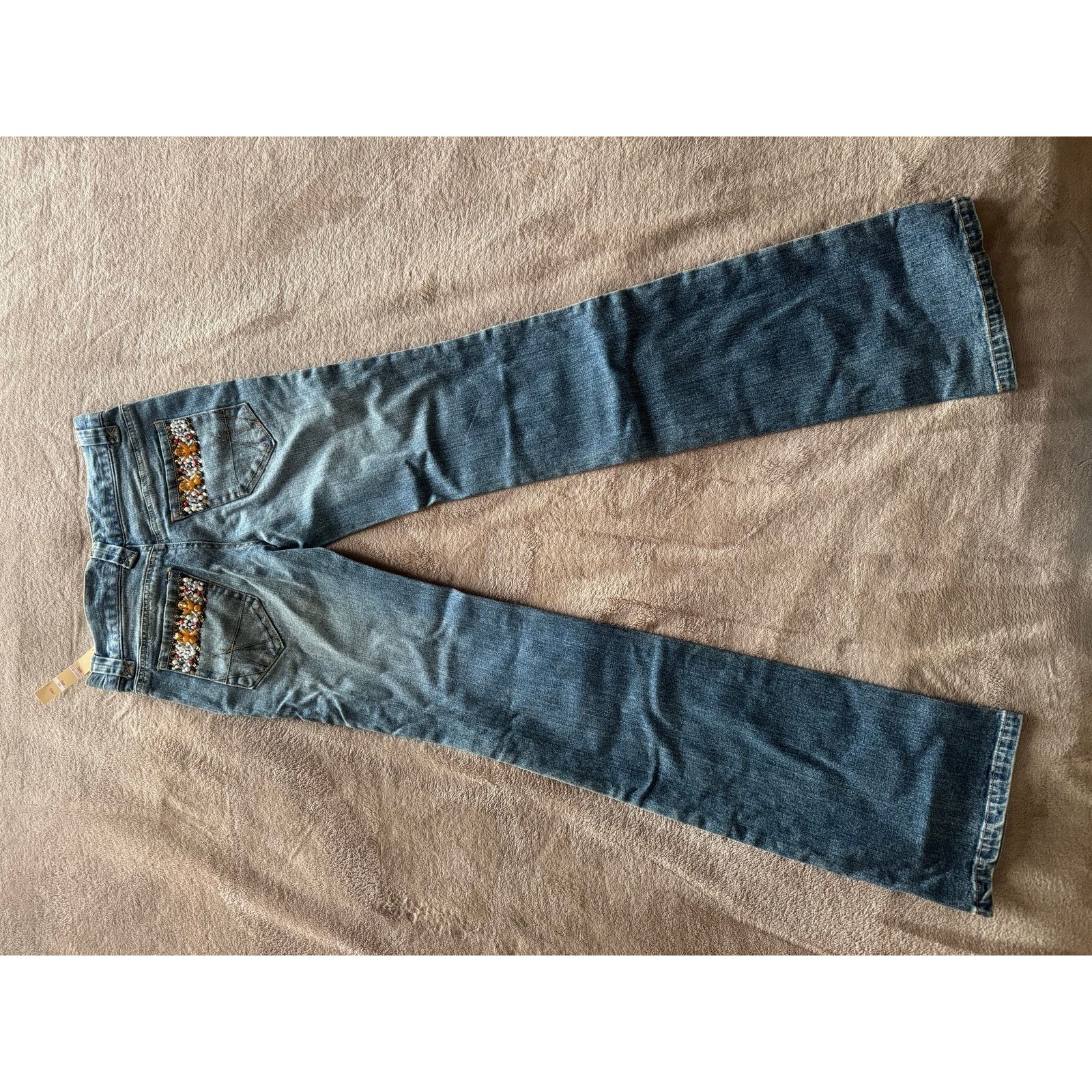 Natural Issue Issue Jeans | Beaded Side Stripe Straight Leg | Boho Denim Size 26" / US 2 / IT 38 - 5 Thumbnail