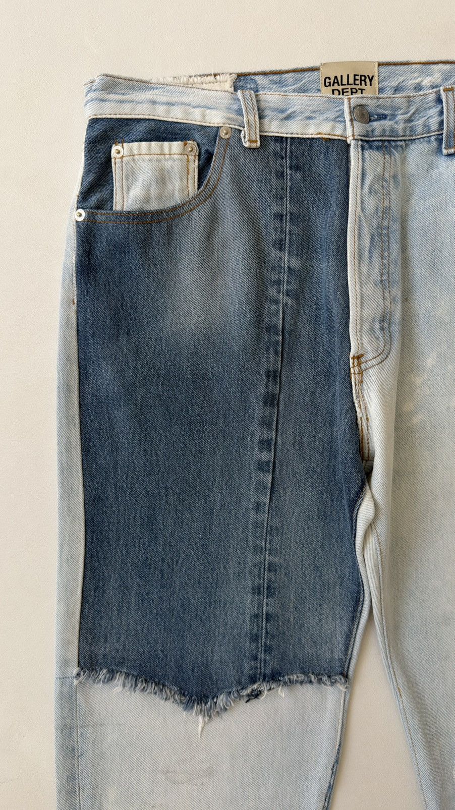 Gallery Dept. Ken 5001 Reworked Washed Blue Jeans Size US 34 / EU 50 - 3 Thumbnail