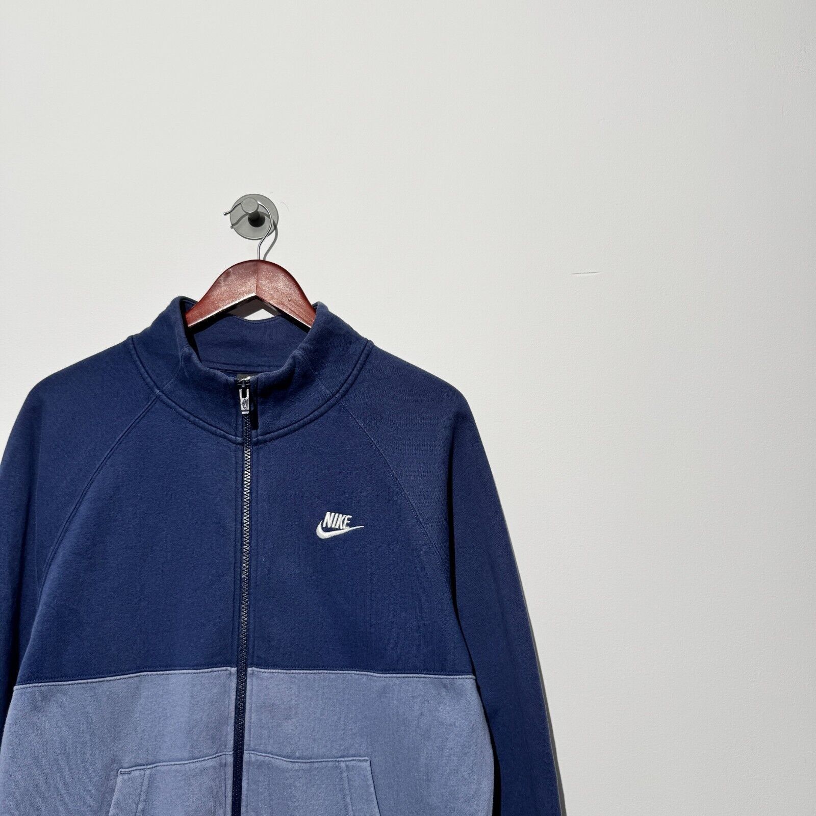 Nike × Vintage Vintage Nike Unisex Navy Blue Cotton Zip Sweatshirt Size S Size US S / EU 44-46 / 1 - 2 Thumbnail