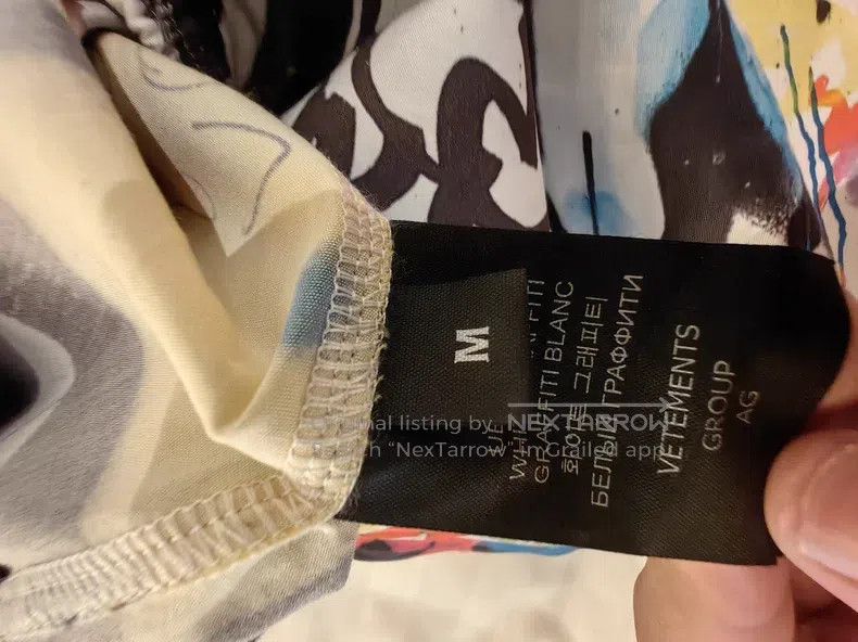 Vetements VETEMENTS size M White Graffiti Wide Leg Long Pants Size US 27 - 3 Thumbnail
