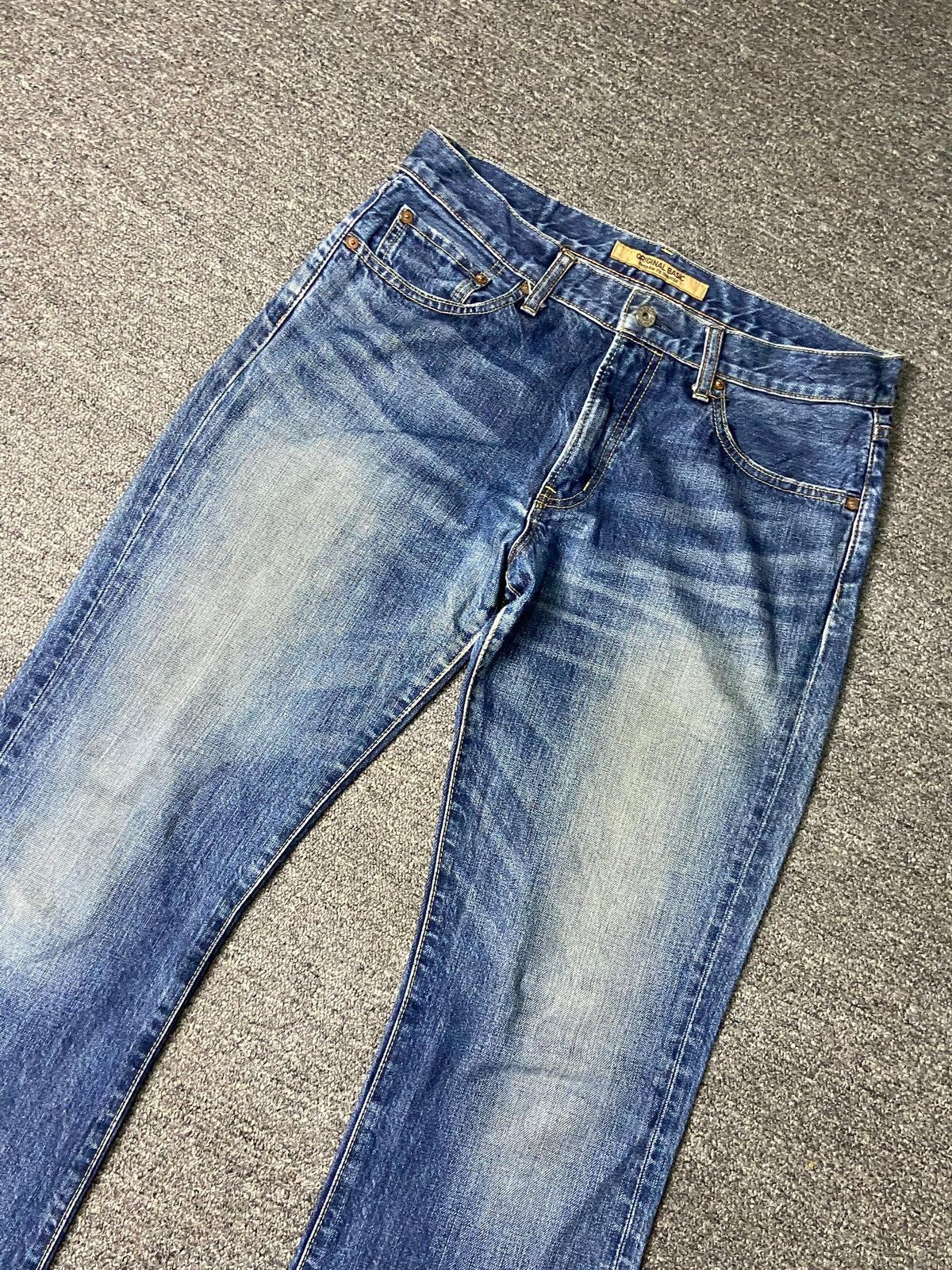 Japanese Brand × Vintage Original Basic Brand Regular Fit Bootcut Jeans (131) Size US 33 - 8 Thumbnail