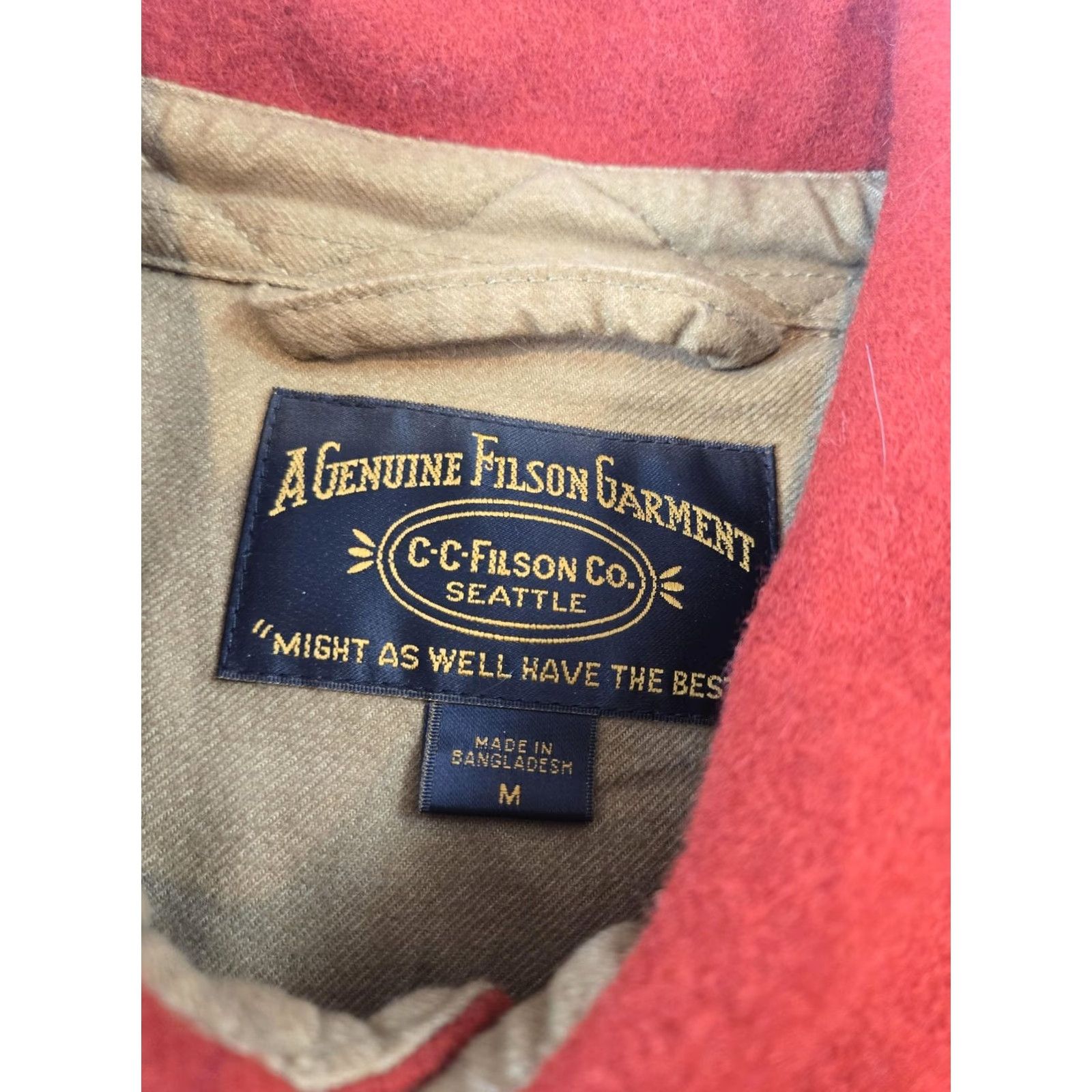 Filson Filson Jacket Mens Medium Red Oak Wool Lined Jac-Shirt Snap Front Workwear Coat Size US M / EU 48-50 / 2 - 6 Thumbnail