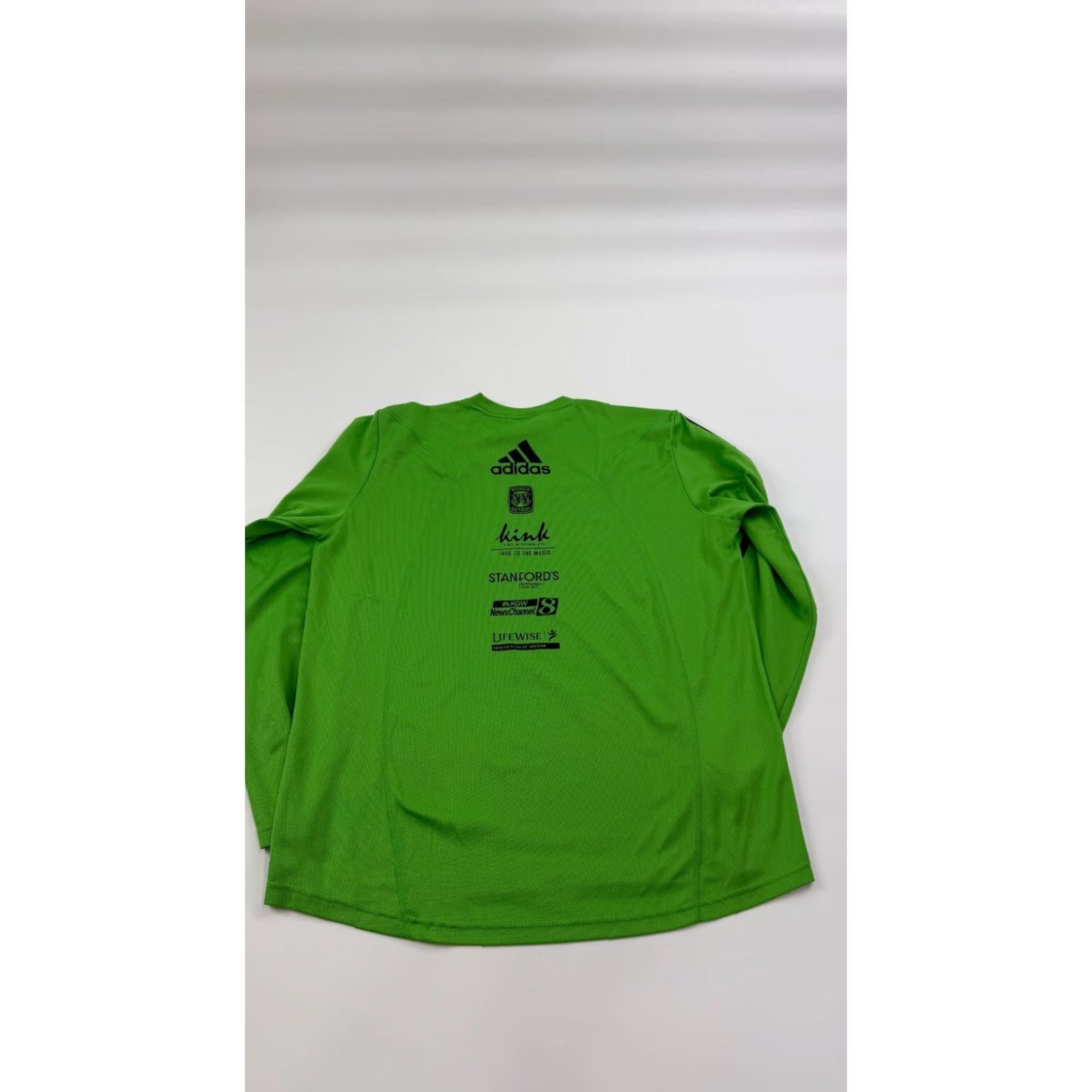 Adidas Adidas Shirt Mens Large Green 3-Stripes Shamrock Portland Crew Neck Short Sleeve Activewear Running Cross Training Mens Size US L / EU 52-54 / 3 - 2 Thumbnail
