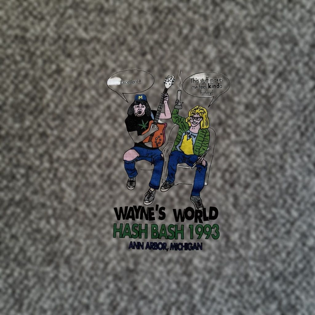 Fruit Of The Loom VINTAGE Wayne’s World Party On! Ann Arbor Hash Shirt XL White Movie Weed 1993 Tee T Size US XL / EU 56 / 4 - 1 Thumbnail
