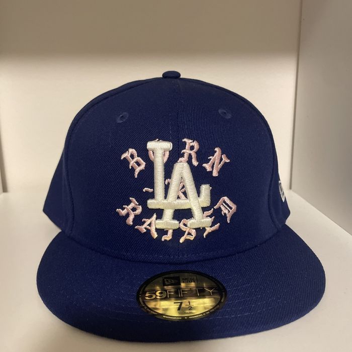 New Era Born x Raised LA Dodgers Fitted Blue/Pink Hat 7 1/2 SB