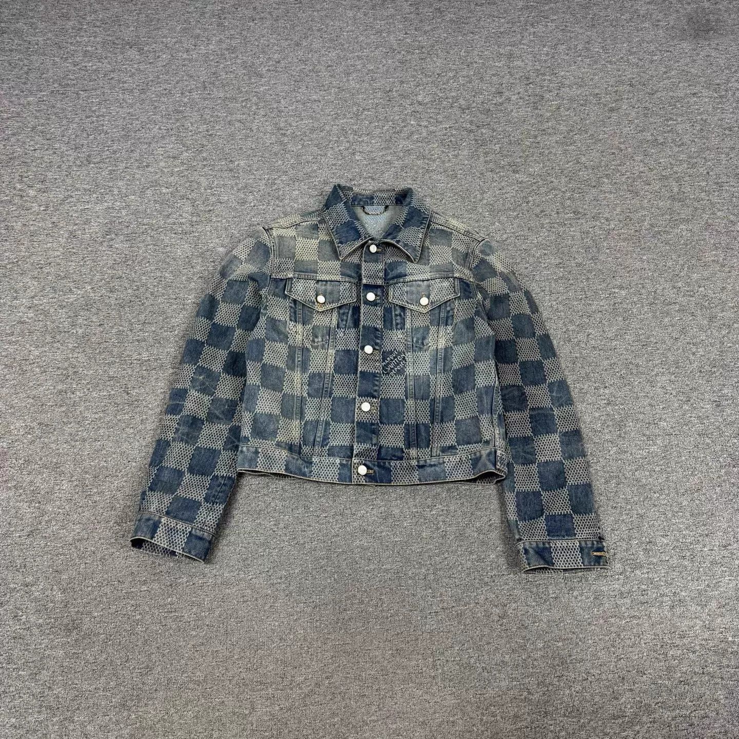 Louis Vuitton Blue Checkered Denim Jacket (Size L) Size US L / EU 52-54 / 3 - 1 Thumbnail