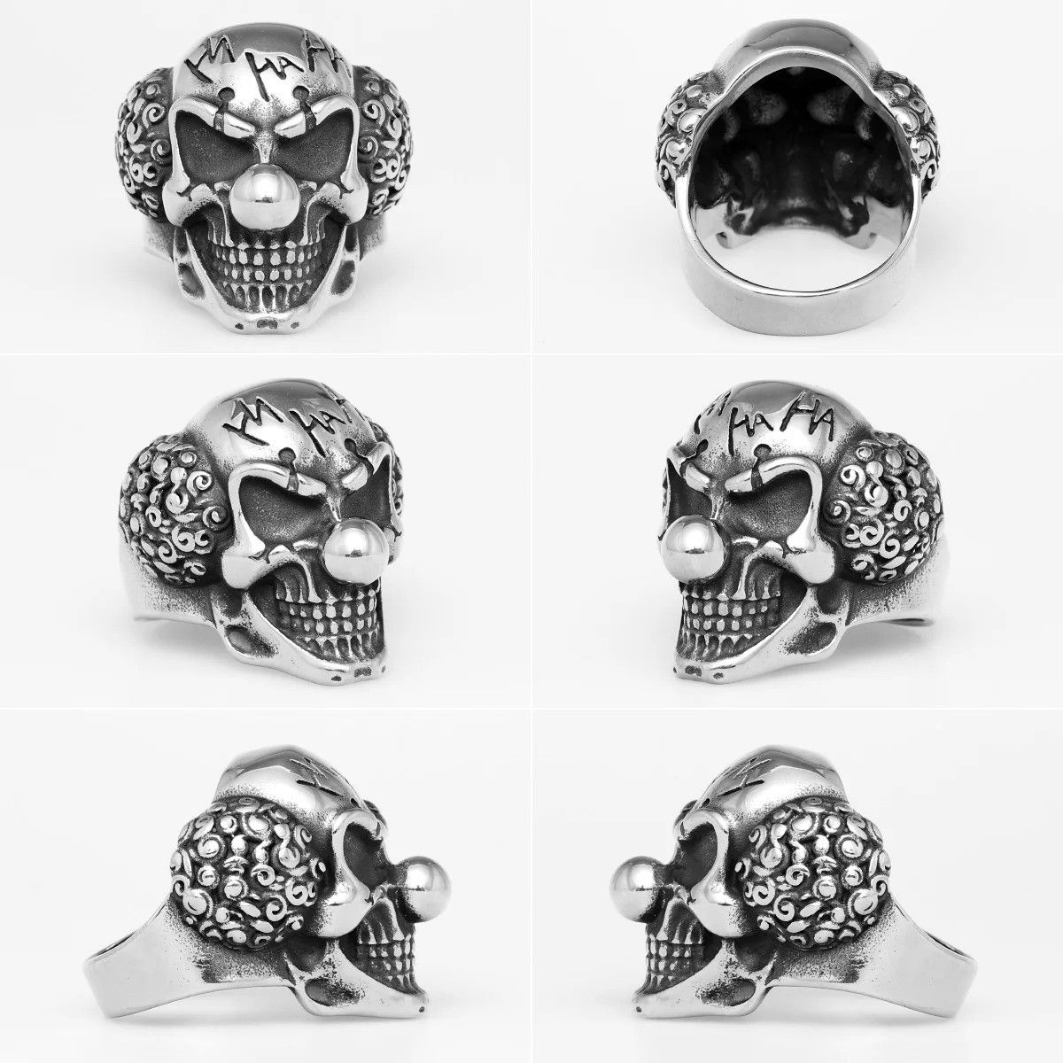 Jewelry Joker Skull Ring Jewelry Streetwear Fashion Gift Size ONE SIZE - 7 Thumbnail