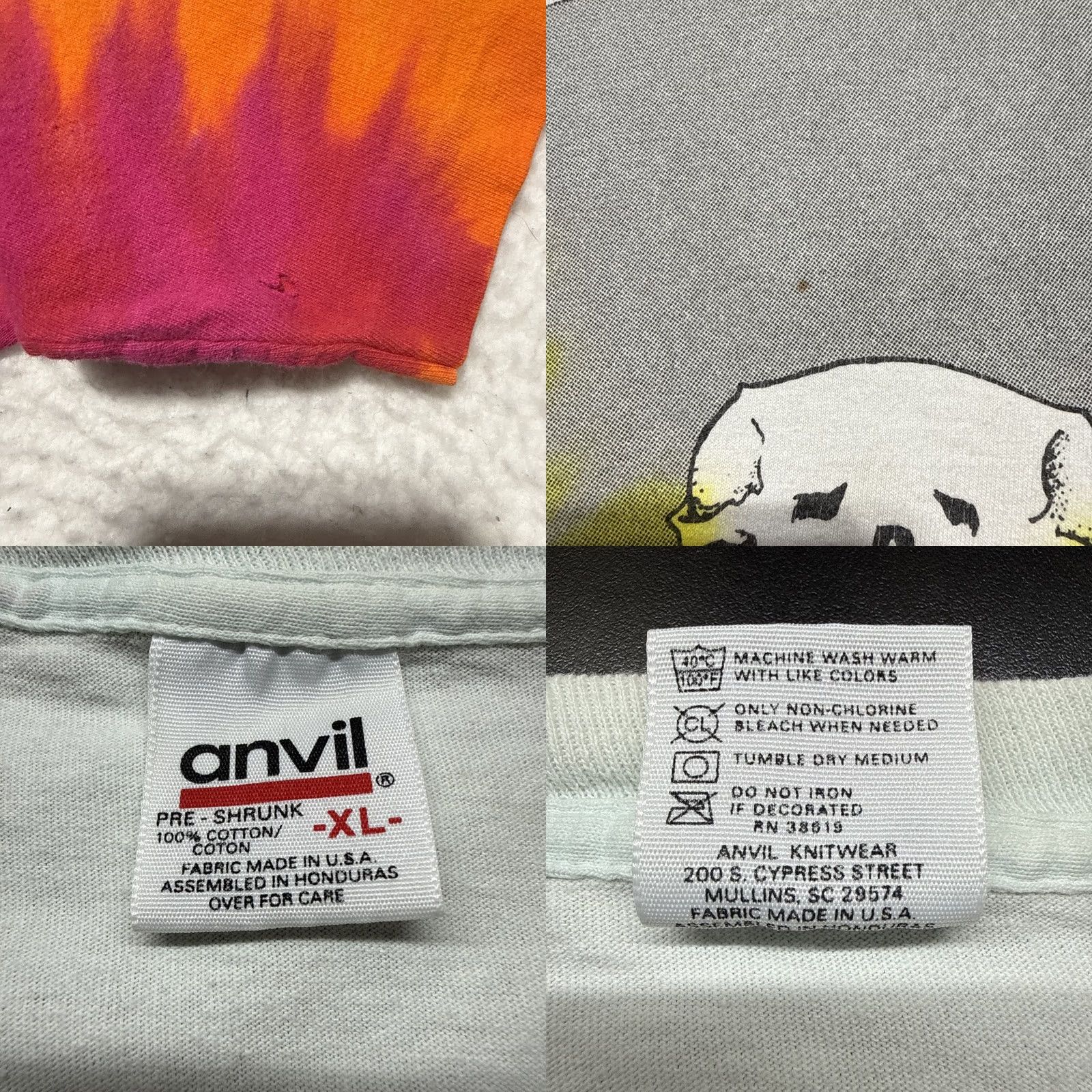 Anvil Vintage Grateful Dead Here Comes Sunshine Dancing Bears Tie Dye Single Stitch Tee XL Size US XL / EU 56 / 4 - 8 Thumbnail