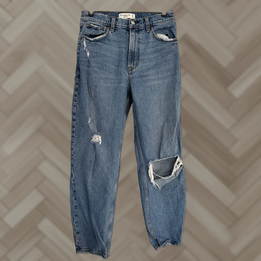 Abercrombie & Fitch Abercrombie & Fitch Jeans 80s Mom High Rise Womens Size 6 Blue 5-Pocket Solid Size 28" / US 6 / IT 42 - 1 Thumbnail