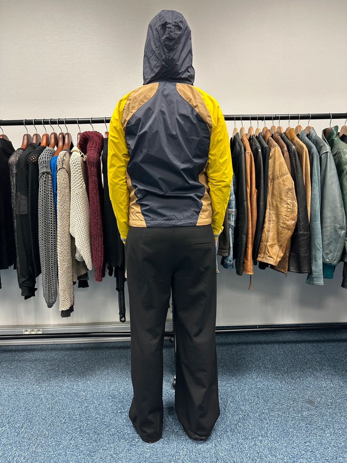 Comme des Garcons CDG Shirt SS2009 Yellow & Blue Block Nylon Hooded Jacket Size US S / EU 44-46 / 1 - 5 Thumbnail