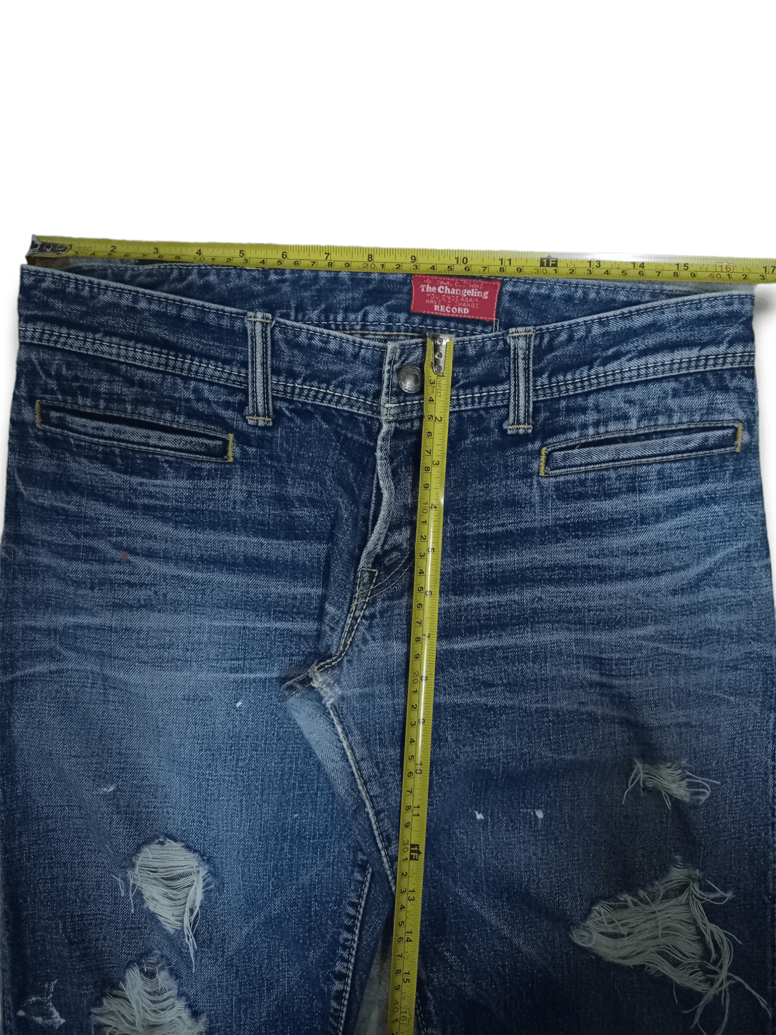 Japanese Brand Vintage THE CHANGELING Selvedge Distressed Loose Jeans Size US 33 - 11 Thumbnail