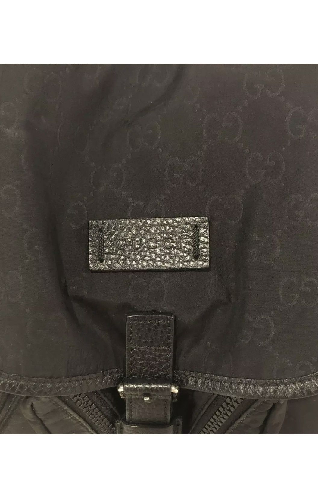 Gucci Gucci Black GG Nylon Drawstring Backpack Size ONE SIZE - 2 Thumbnail