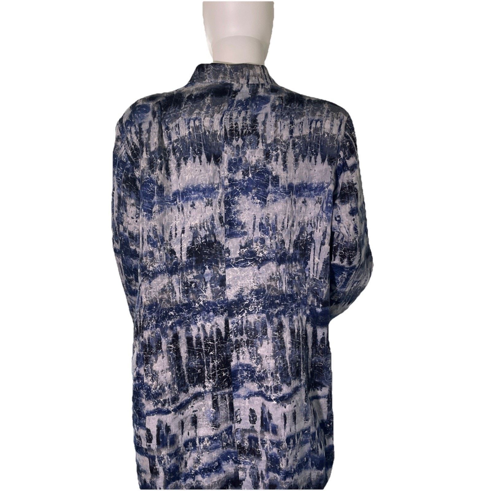 Chicos Chico's Women's Open Front Jacket Lined Tie Dye Gray 3 L Size L / US 10 / IT 46 - 4 Thumbnail