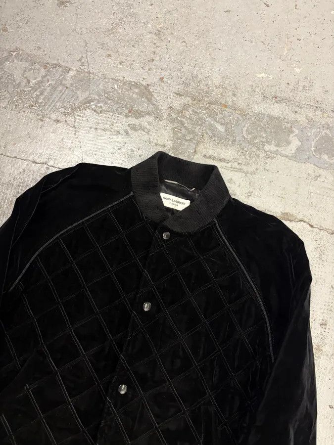 Saint Laurent Paris AW2018 Saint Laurent Black Velvet Quilted Bomber Jacket Size US M / EU 48-50 / 2 - 4 Thumbnail