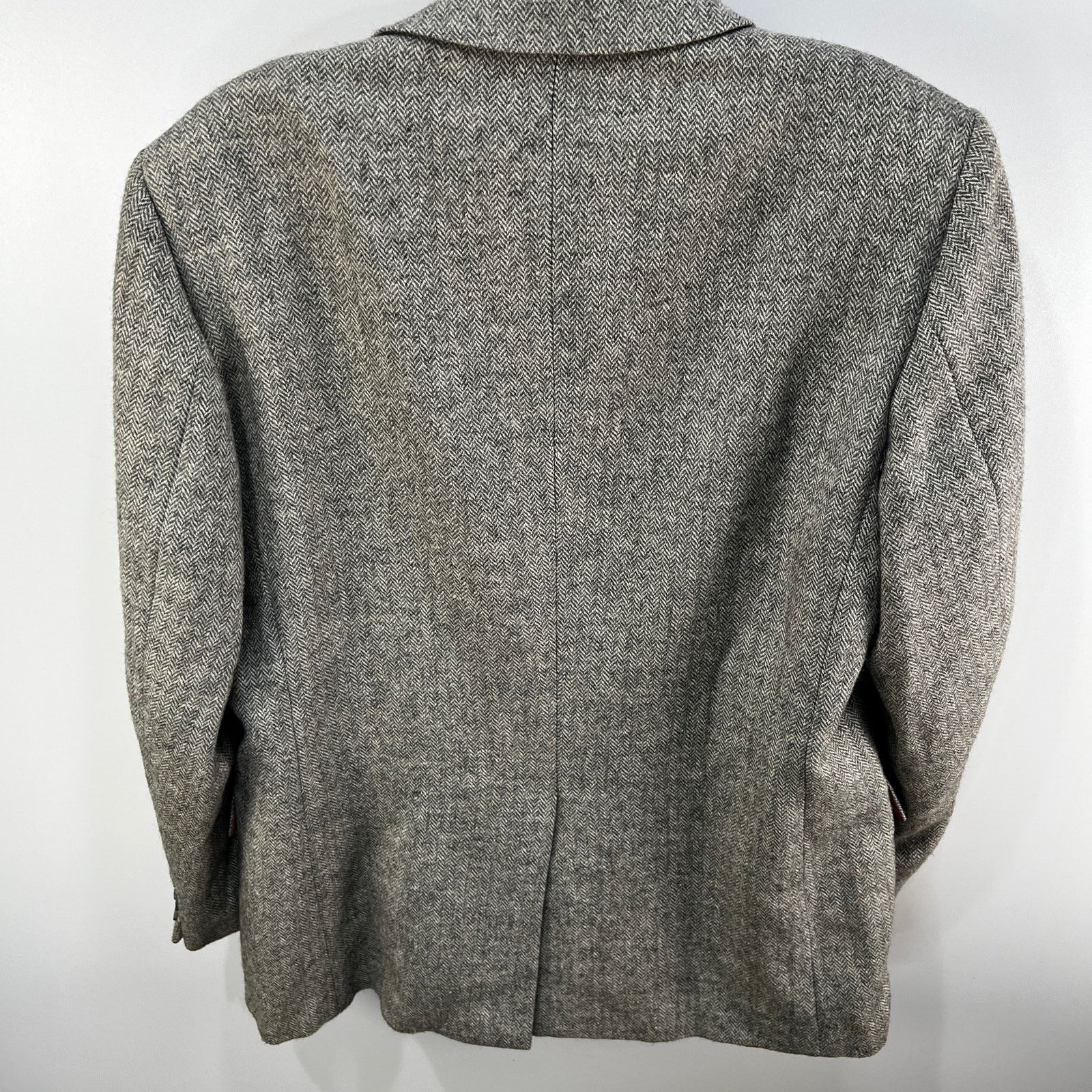 Vintage Vintage Sears Herringbone Wool Blend Blazer Gray Heritage Size 42R - 9 Thumbnail