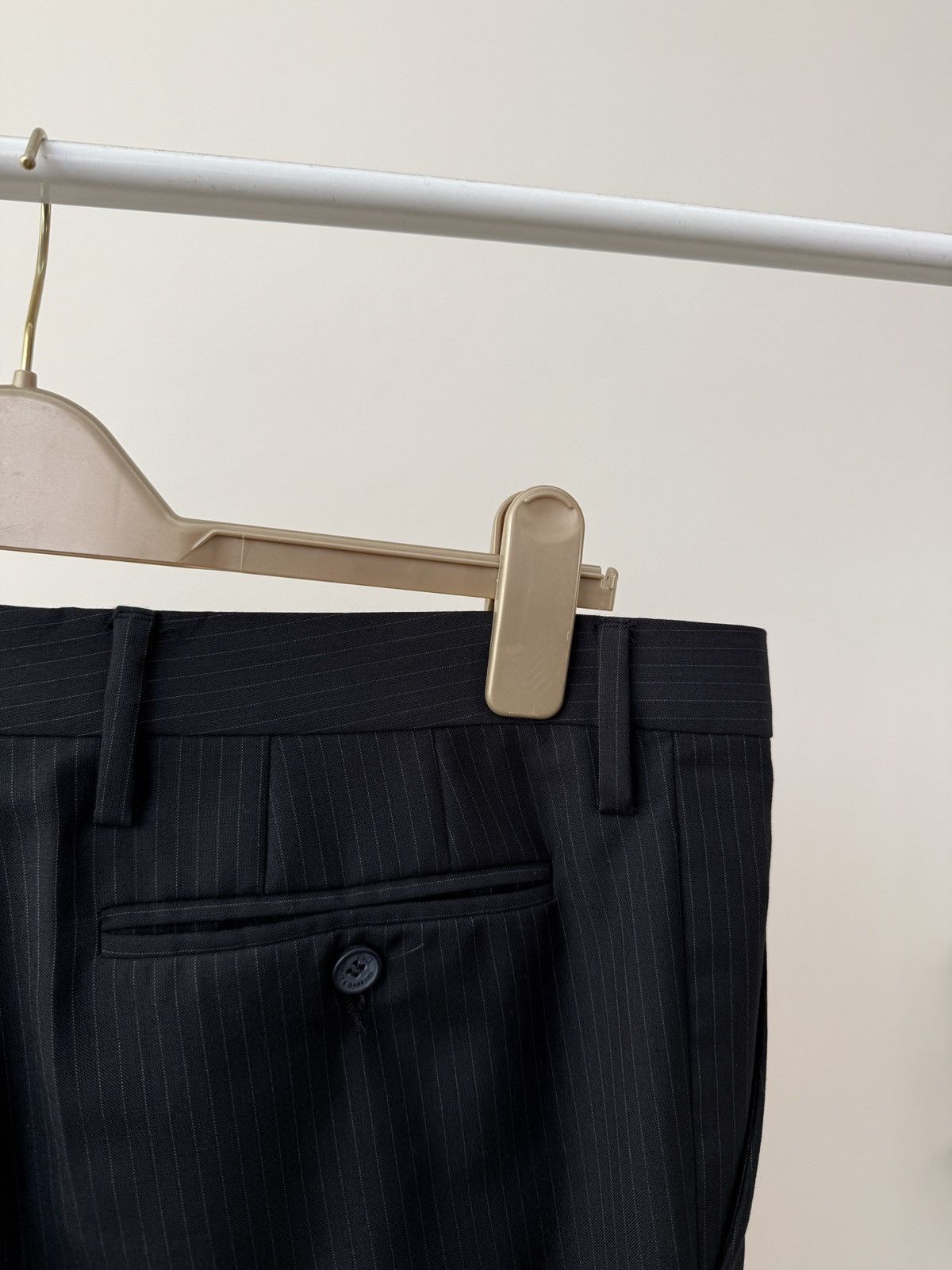 Dolce & Gabbana Vintage Dolce & Gabbana Black Pinstripe Suit Size 50R - 23 Thumbnail