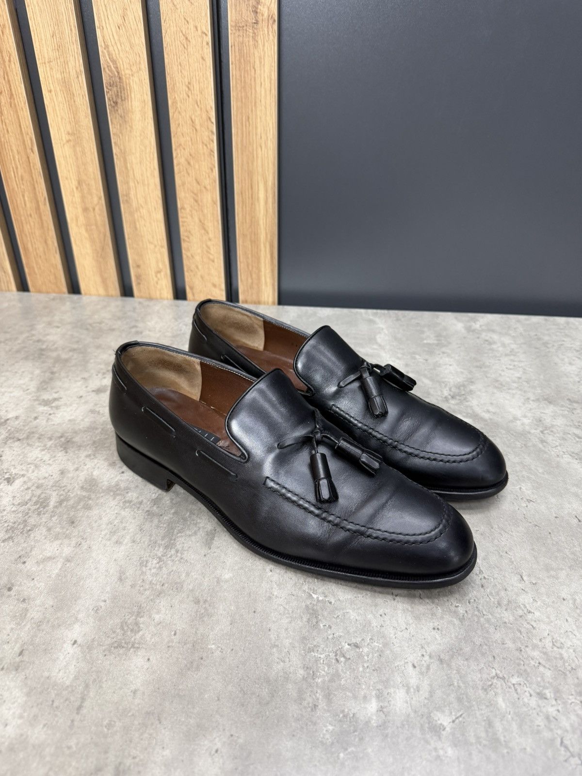 Fratelli Rossetti Fratelli Rossetti Black Tassel Loafers Men’s Size 8 1/2 Size US 9.5 / EU 42-43 - 2 Thumbnail