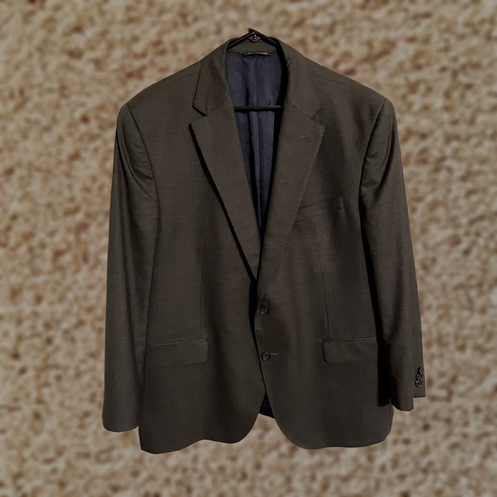 David Donahue David Donahue Charcoal Gray Wool Suit Coat Jacket Blazer Men's 48R Marzotto Size 48R - 1 Thumbnail
