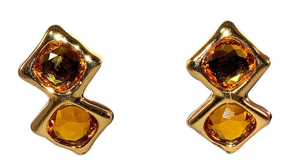 Givenchy Givenchy Simulated Faceted Golden Citrine Glass Earrings Size ONE SIZE - 1 Thumbnail