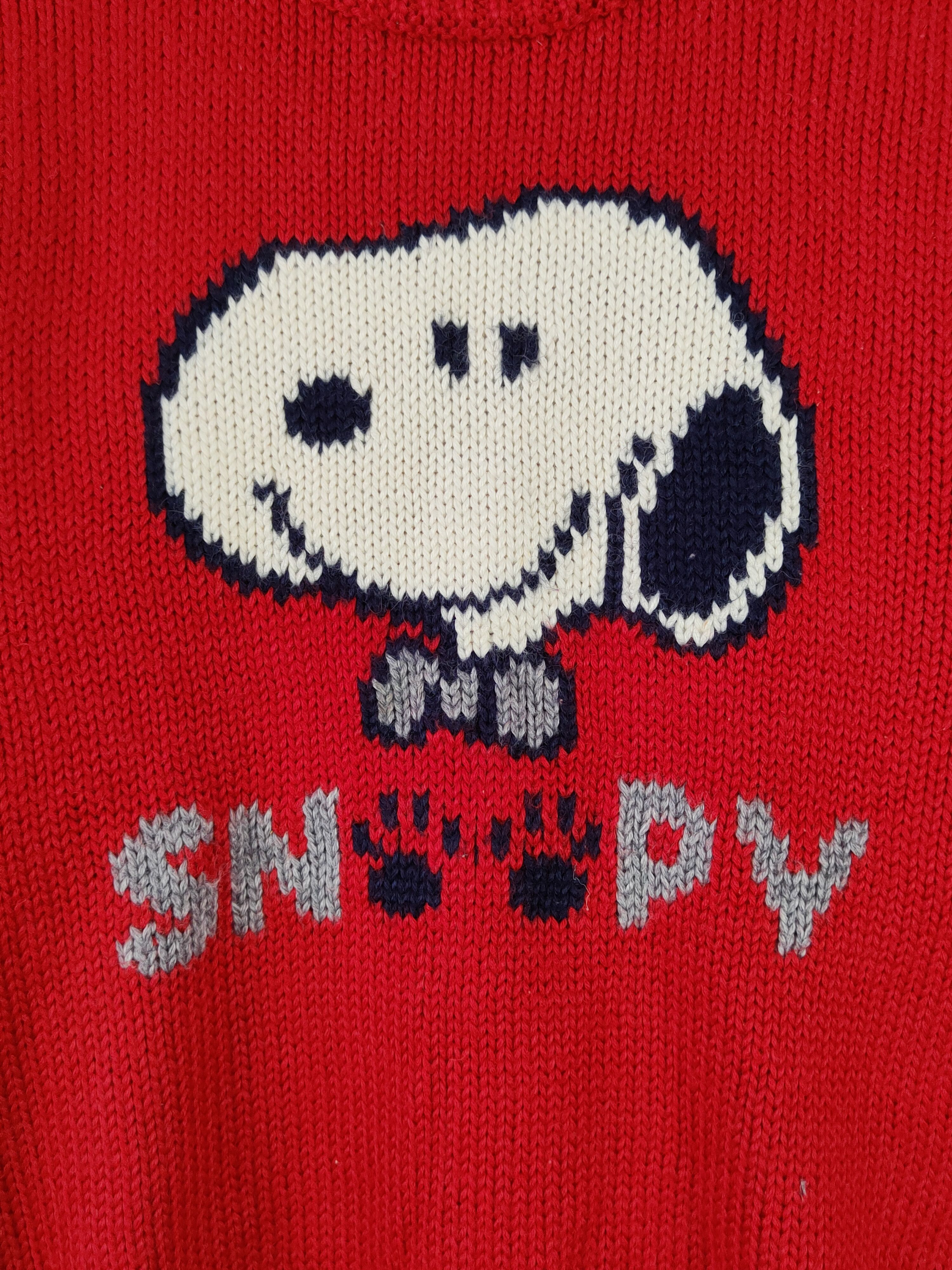 Cartoon Network × Japanese Brand Snoopy Red Knitwear Sweatshirts #W824 Size L / US 10 / IT 46 - 3 Thumbnail