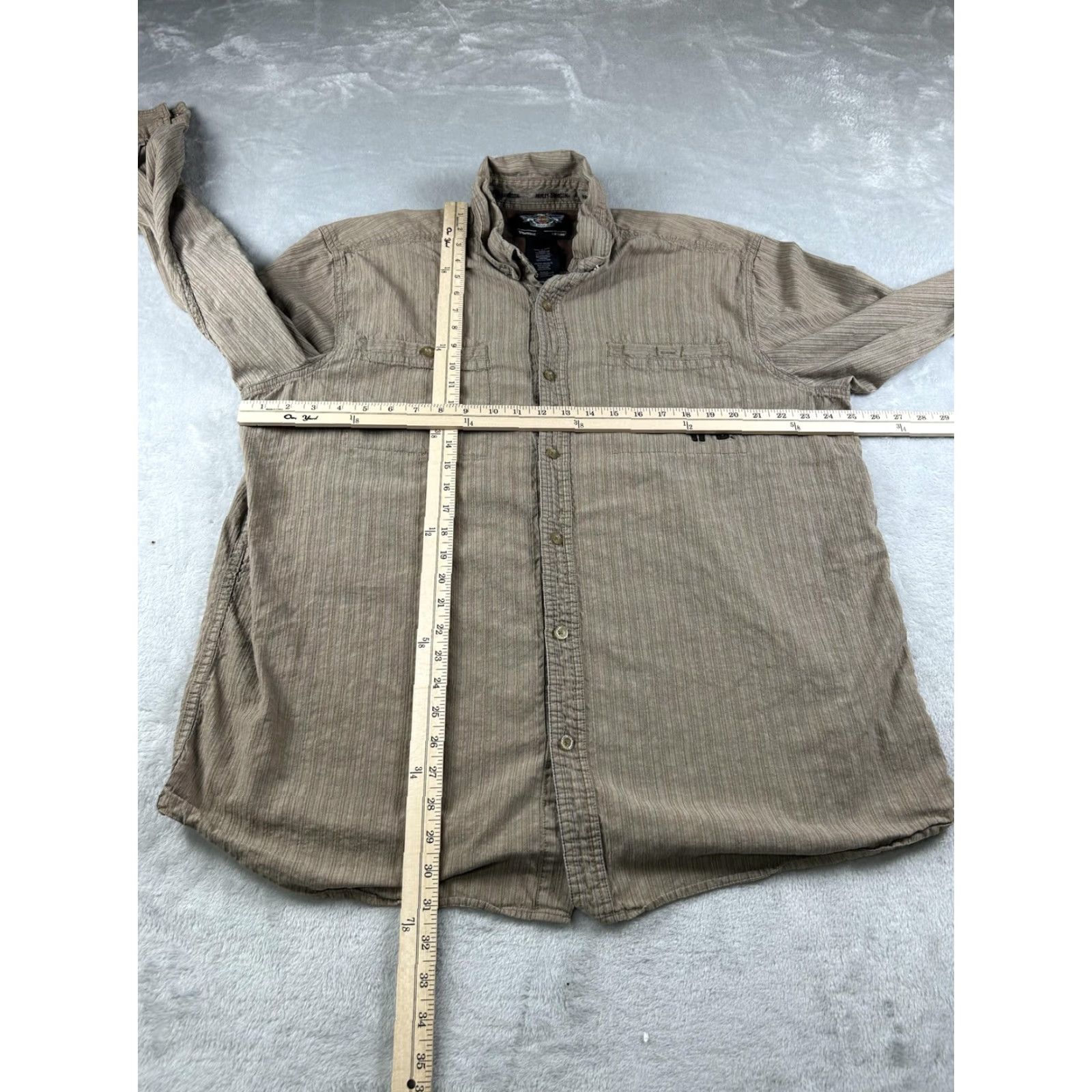 Harley Davidson Harley Davidson Shirt Mens 2XL Brown Striped Lined Button Up Genuine Motorcycles Size US XXL / EU 58 / 5 - 7 Thumbnail