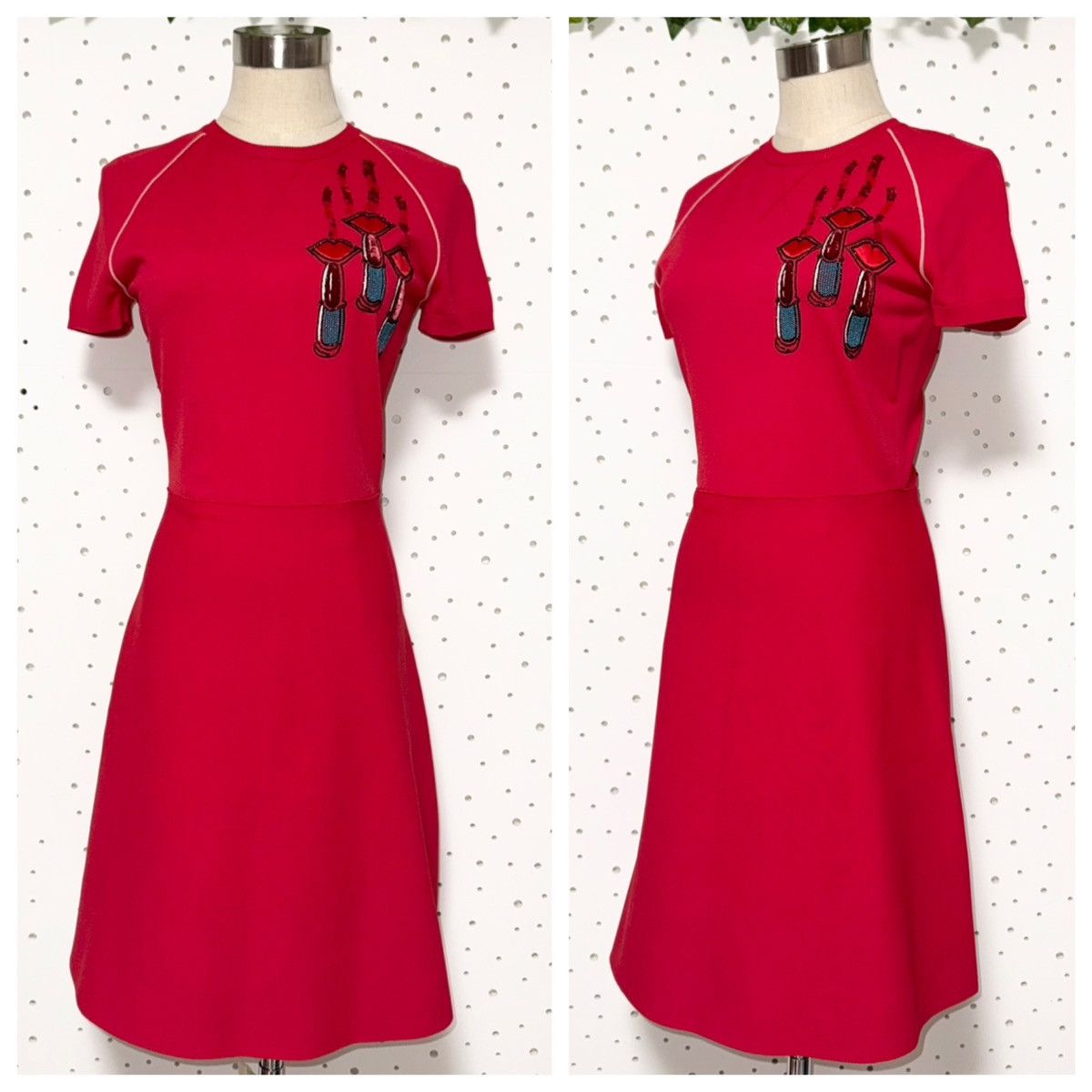 Valentino Authentic Valentino Embroidered Short Sleeve Knit Dress S Size S / US 4 / IT 40 - 6 Thumbnail