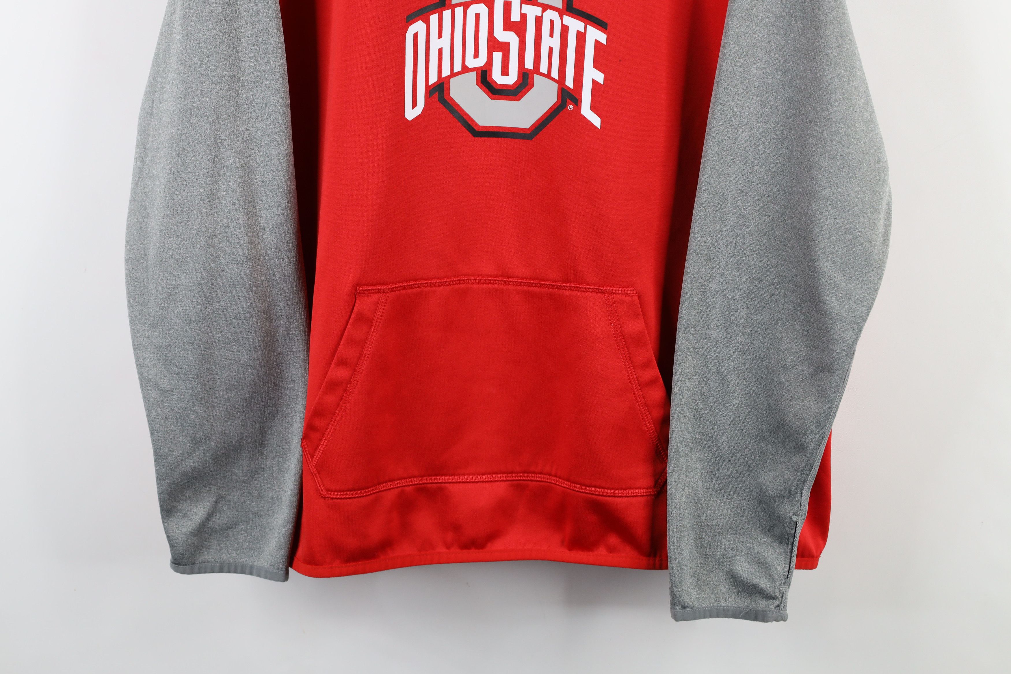 Nike × Vintage Nike Therma Fit Spell Out Ohio State University Hoodie Red Size US XXL / EU 58 / 5 - 3 Thumbnail