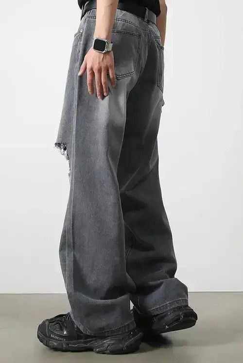 Japanese Brand × Jean Harajuku Ripped Jeans Men Wide Leg Size US 30 / EU 46 - 3 Thumbnail