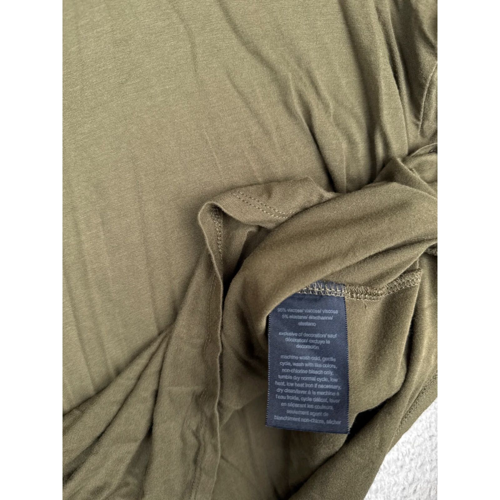 Tommy Hilfiger Tommy Hilfiger Shirt Women L Green Crew Neck Short Sleeve Viscose Blend Jersey Logo Size L / US 10 / IT 46 - 7 Thumbnail