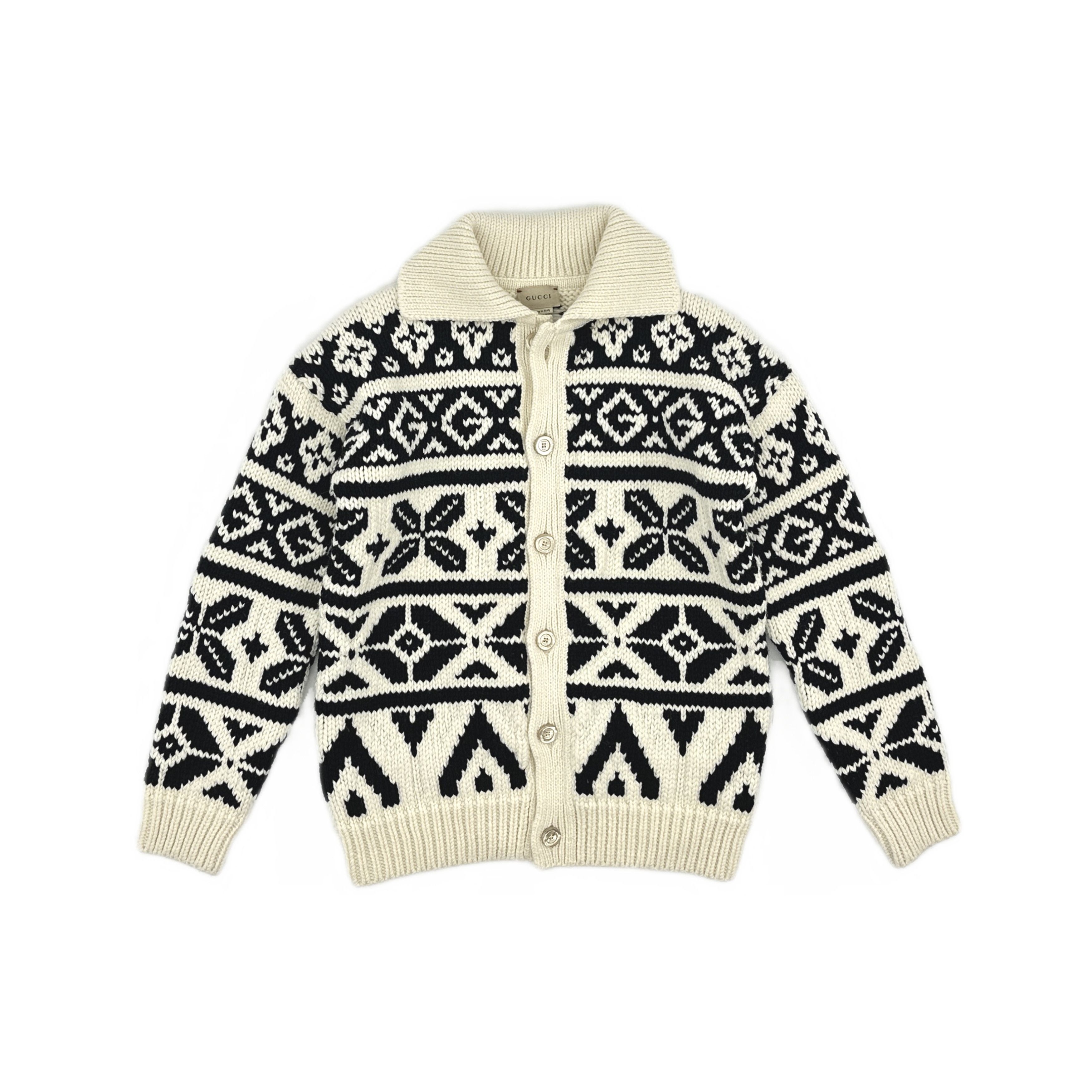 Gucci Gucci Pattern Jacquard Wool Cardigan Size 12 Size US XXS / EU 40 - 1 Thumbnail