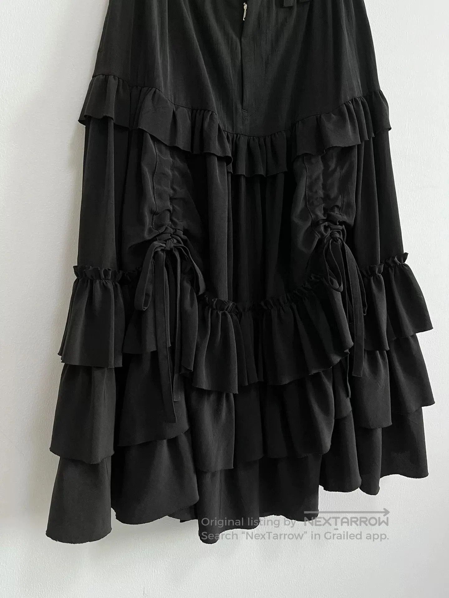 Y's Yohji Yamamoto Y's Black Drawstring Skirt. Size 33" - 2 Thumbnail