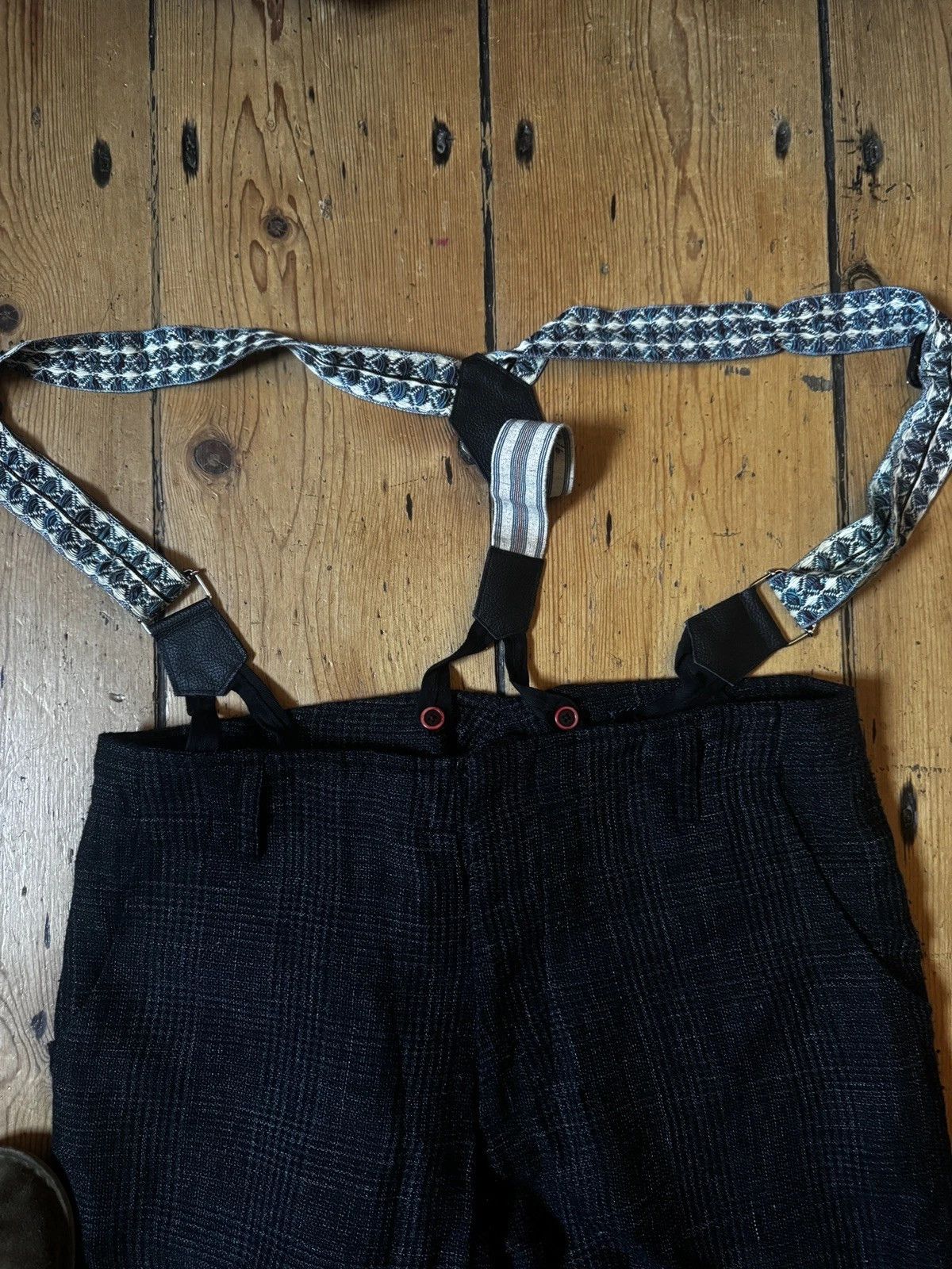 Geoffrey B. Small GBS Parisotto Wool Suspender Trousers Size US 34 / EU 50 - 2 Thumbnail