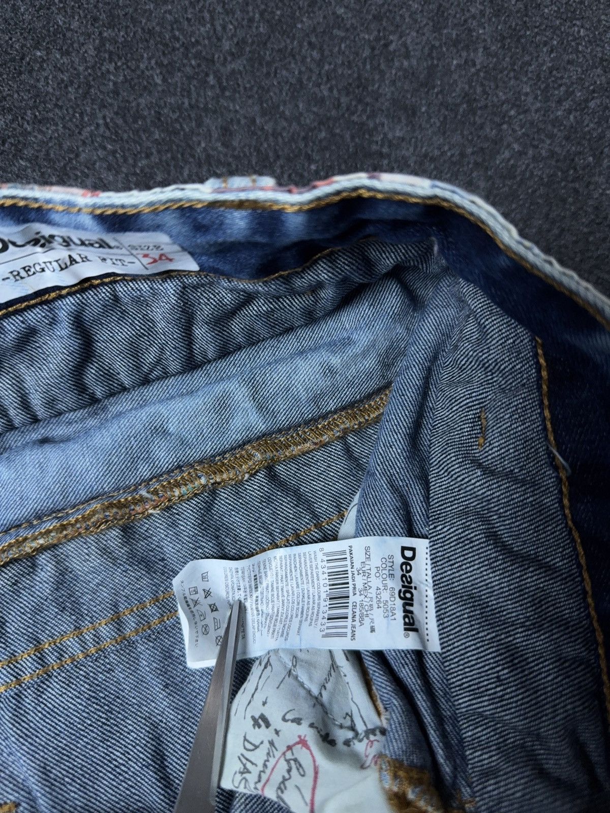Desigual Y2k Vintage 00s Japanese Retro Desigual Waist Zip Denim Size US 34 / EU 50 - 10 Thumbnail