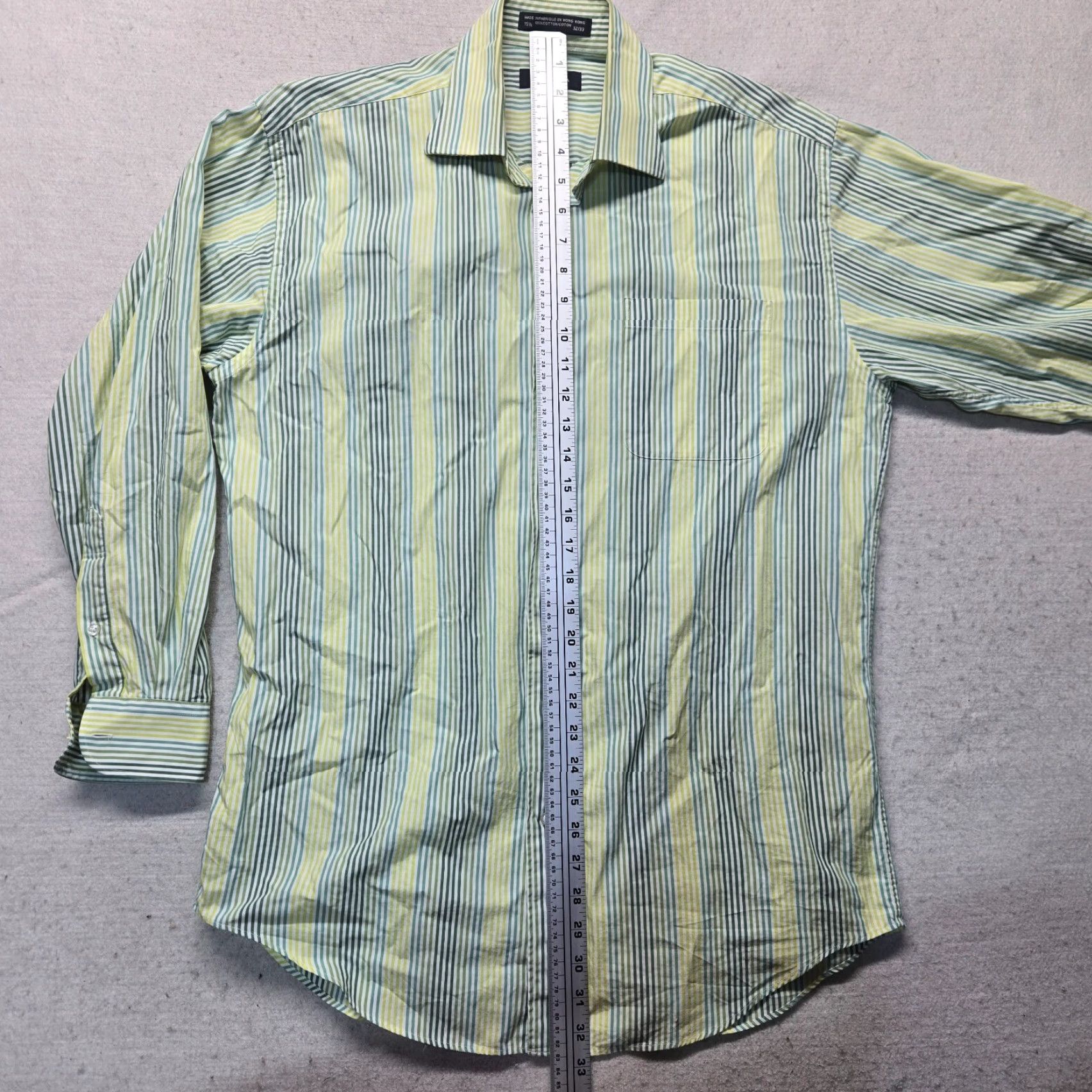 Nautica Nautica Button-Up Shirt Men's Long Sleeve Striped Green White 15.5 32/33 Casual Colorful 100% Cotton Size US L / EU 52-54 / 3 - 6 Thumbnail