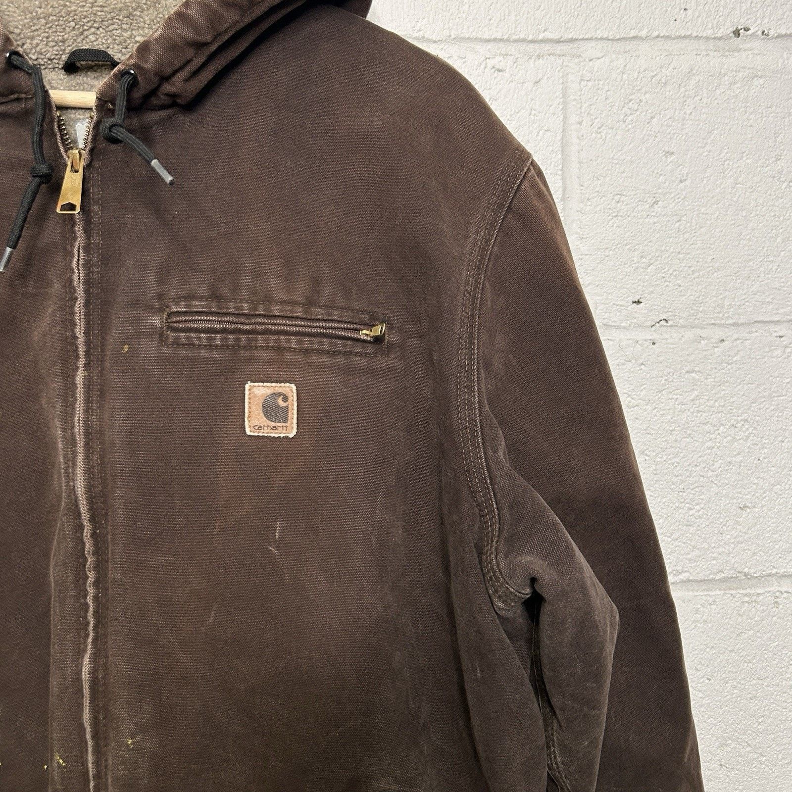 Carhartt Y2K Carhartt Sherpa-Lined Hooded Detroit Jacket “Dark Brown” Size US XL / EU 56 / 4 - 3 Thumbnail