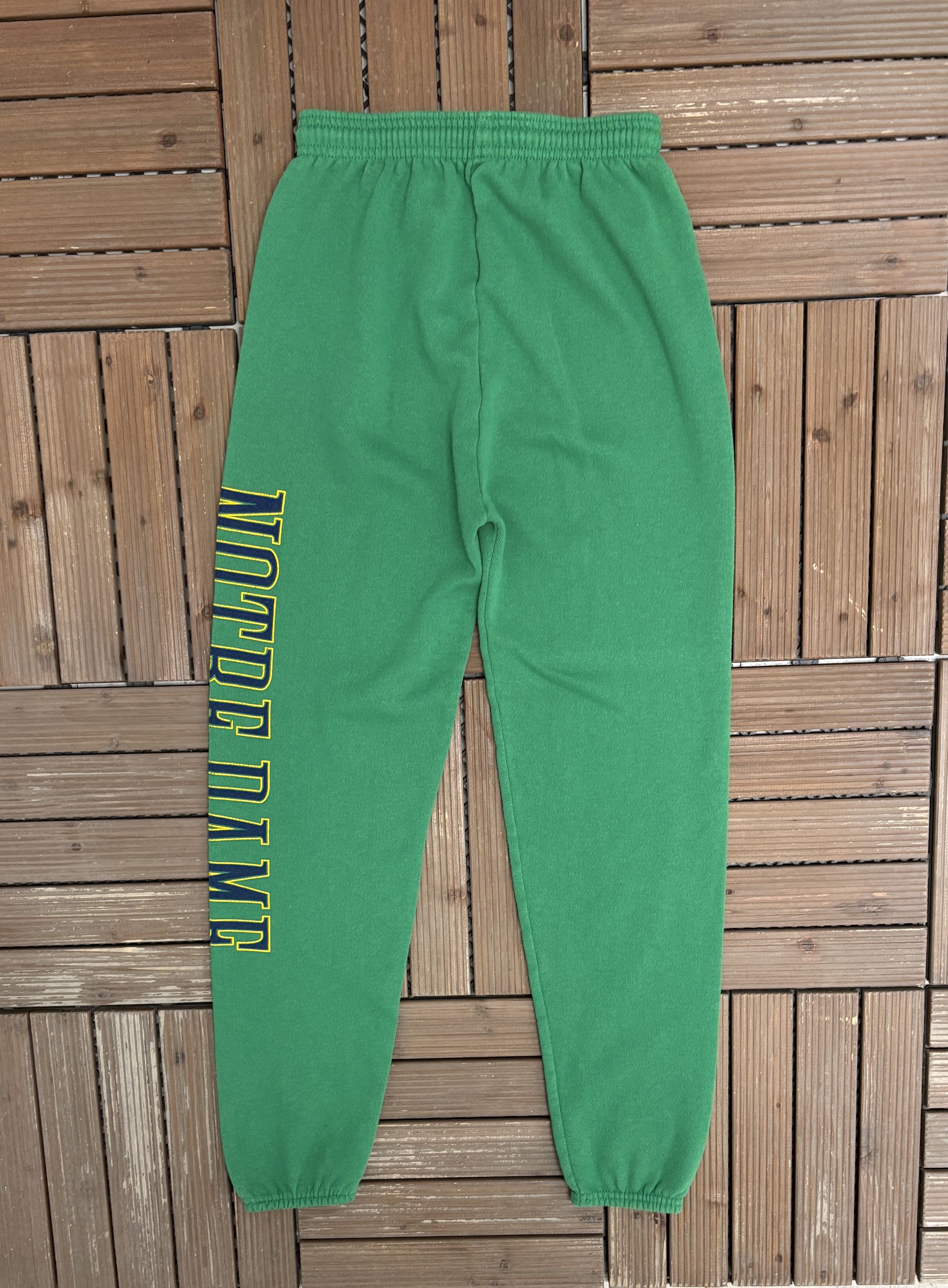 Vintage Notre Dame Fighting Irish Vintage Green Sweat Pants Size US 26 / EU 42 - 4 Thumbnail