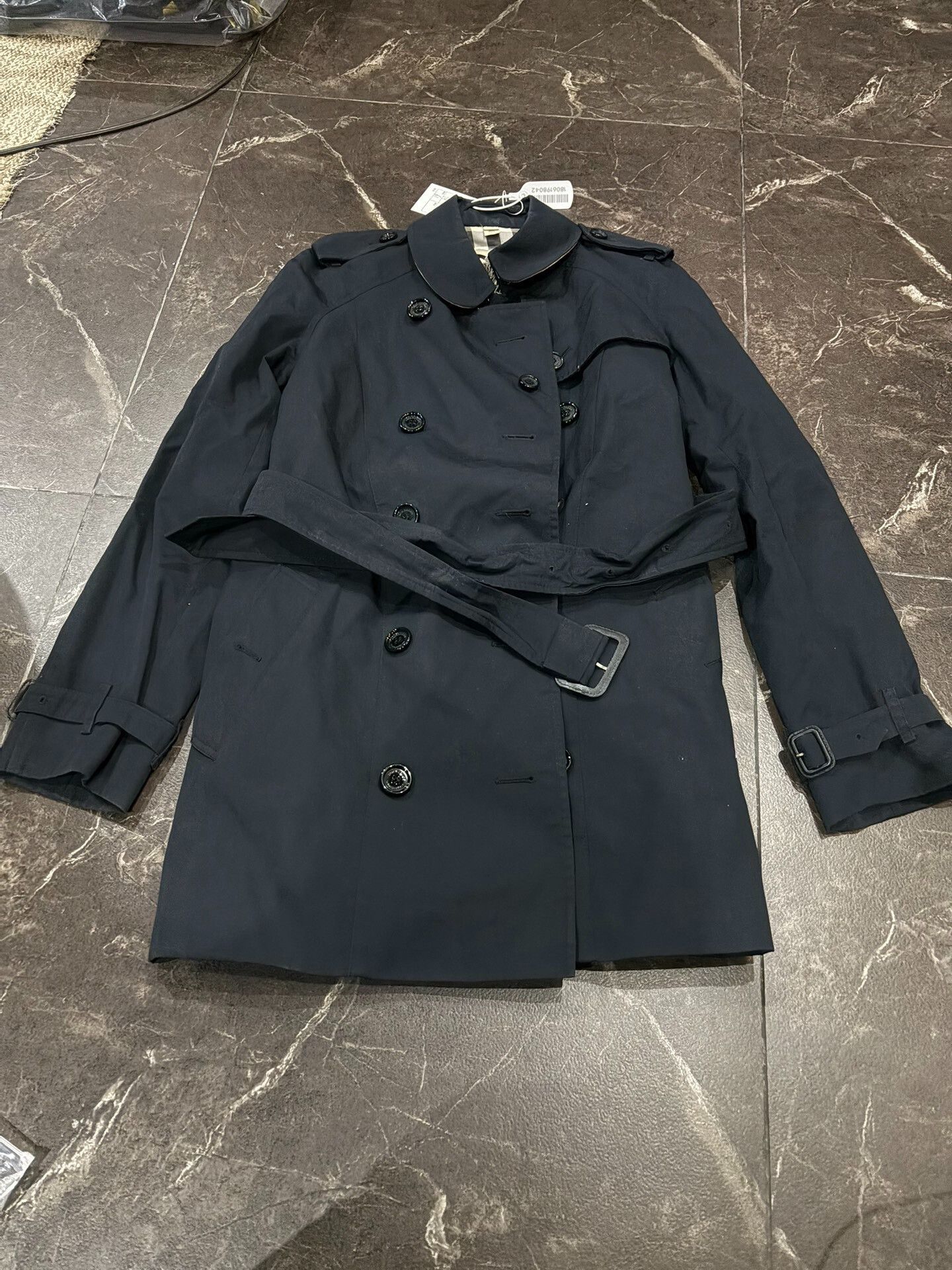 Burberry Classic Black Trench Coat UK8