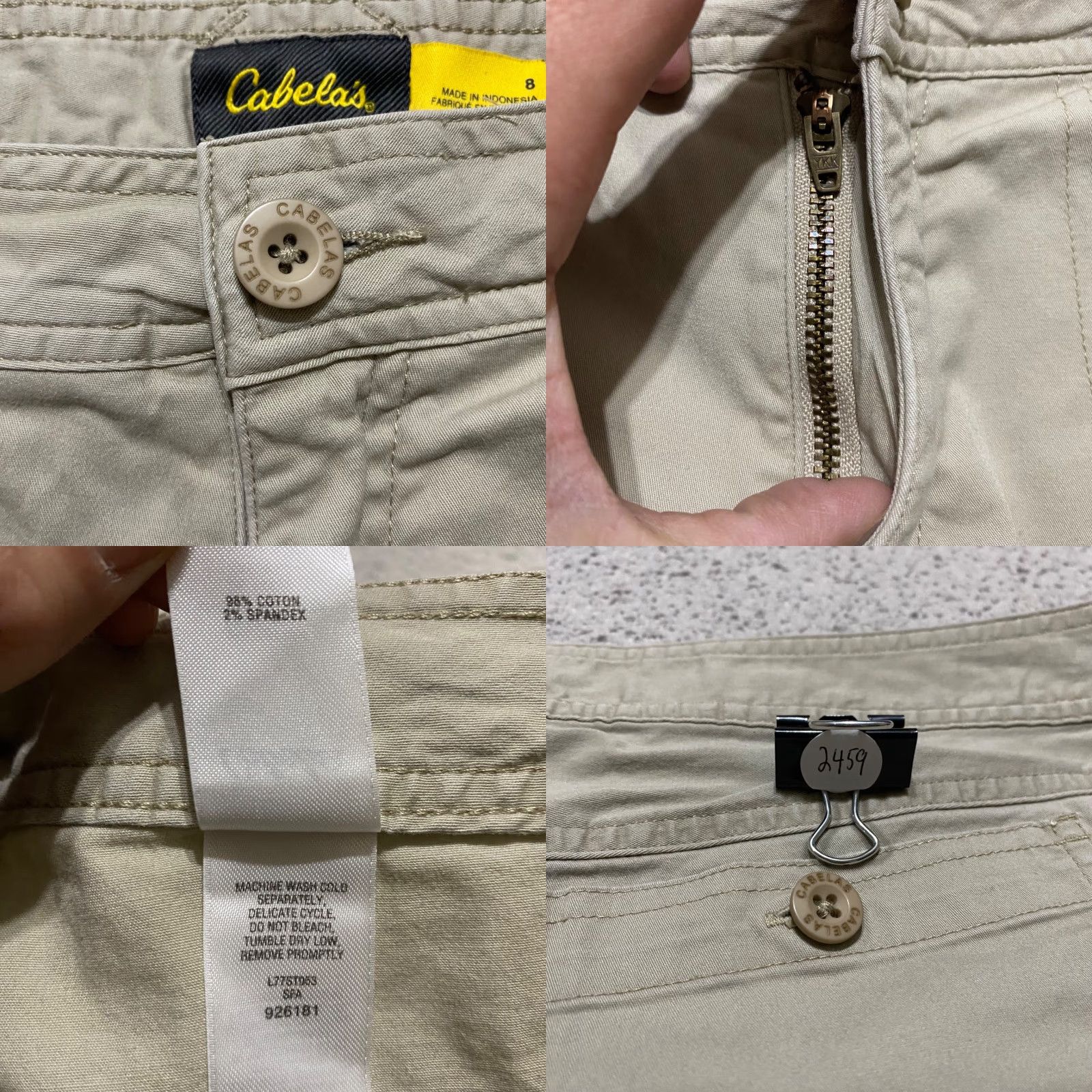 Vintage Cabela's Mens Shorts Beige Cargo Pockets Outdoor Inseam 4" 30 in Waist 8 Regular Cotton Spandex Beig Size 30" / US 8 / IT 44 - 8 Thumbnail