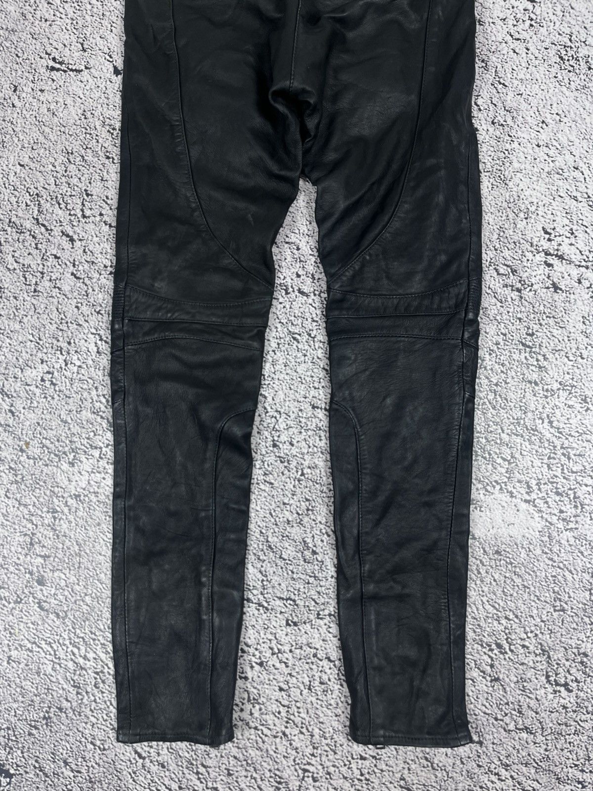 Allsaints AllSaints Italian Leather Biker Pants Moto Skinny Ribbed Kne Size 26" / US 2 / IT 38 - 8 Thumbnail