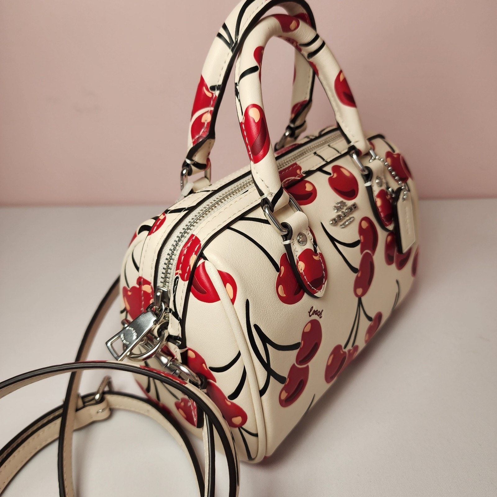 Coach NWT Coach CY745 Mini Rowan Crossbody Bag Cherry Print Red Size ONE SIZE - 4 Thumbnail